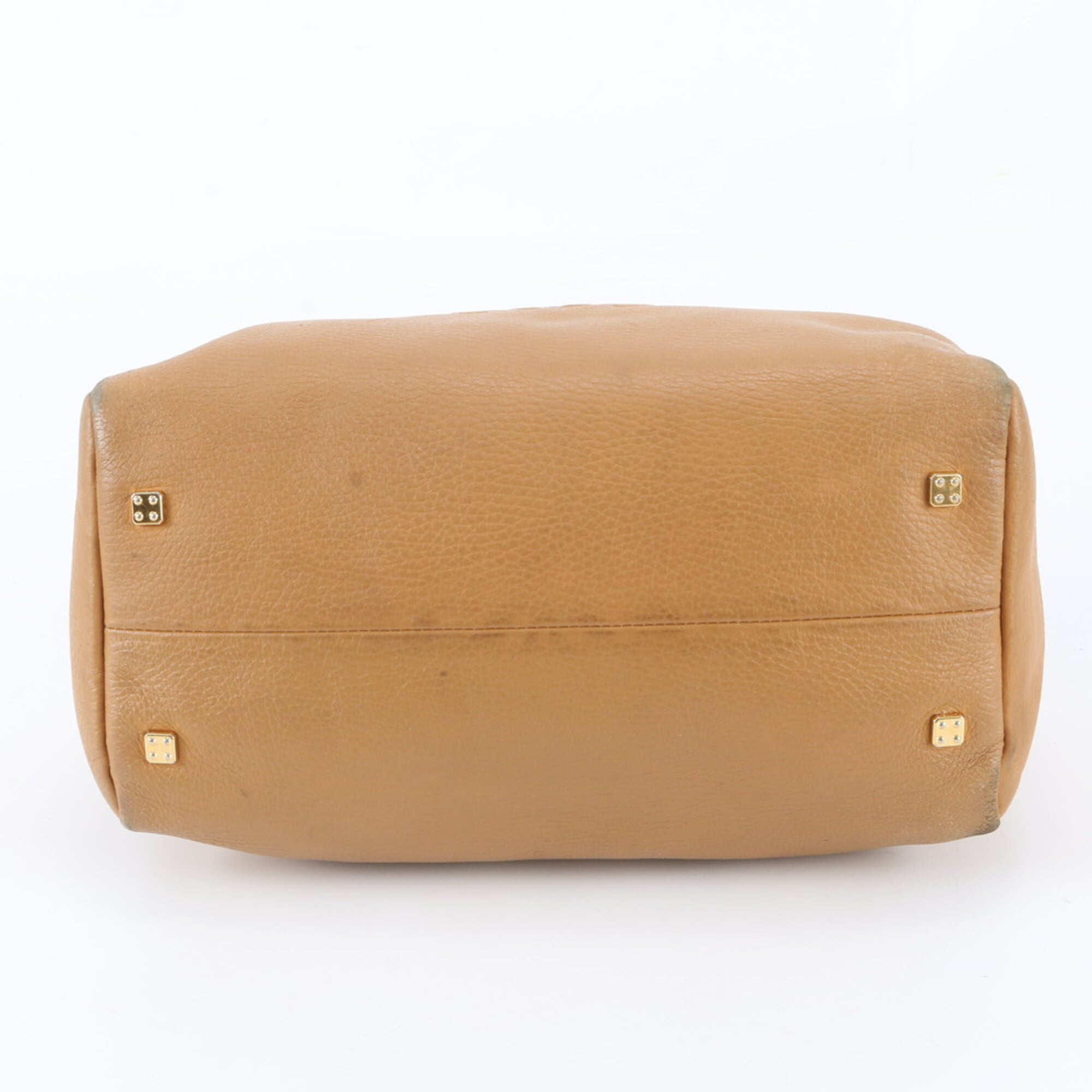Loewe Light Brown Leather Boston Bag Handbag Tote Bag (Pre-Owned)