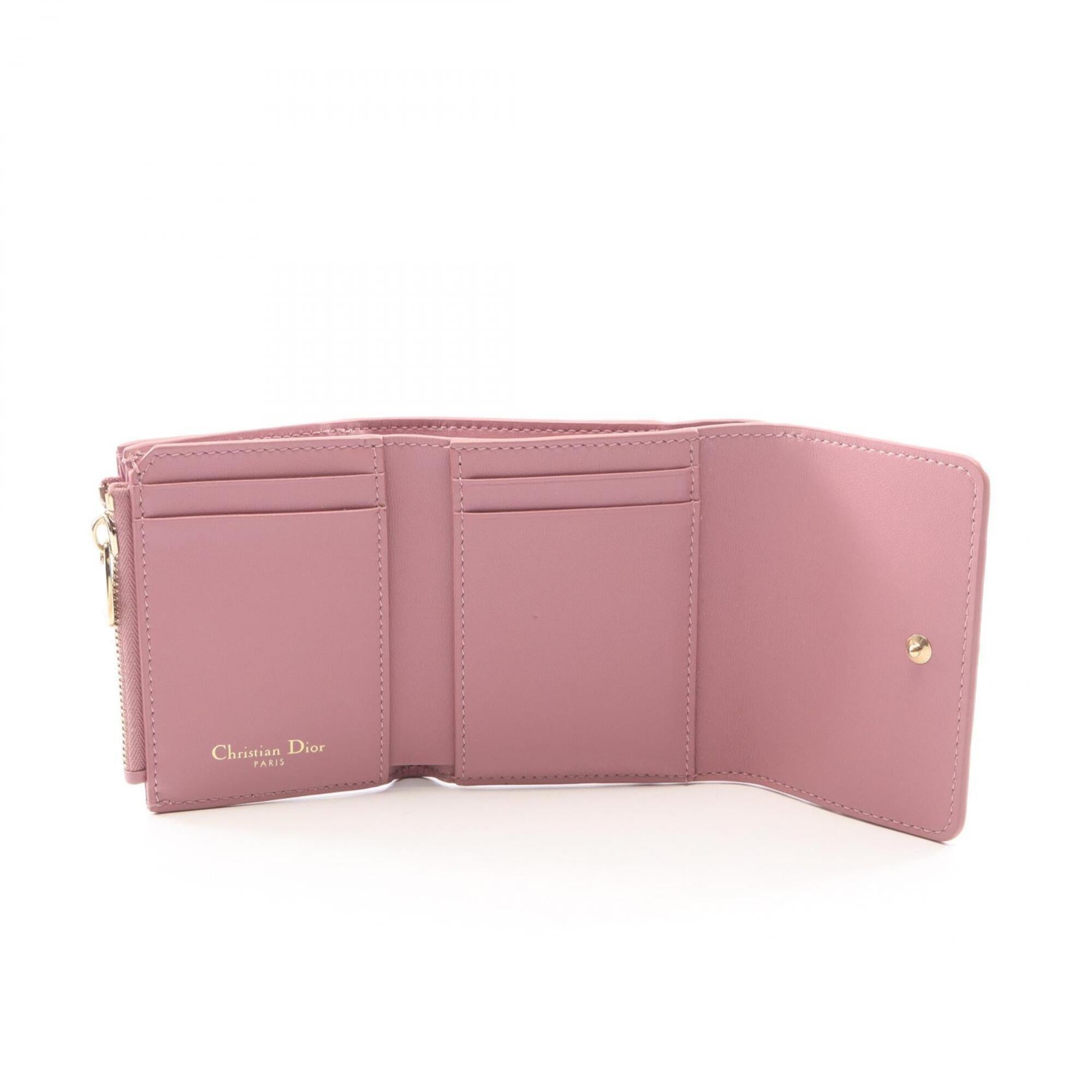Christian Dior Pink Leather Wallet (Tri-Fold) (Pre-Owned)