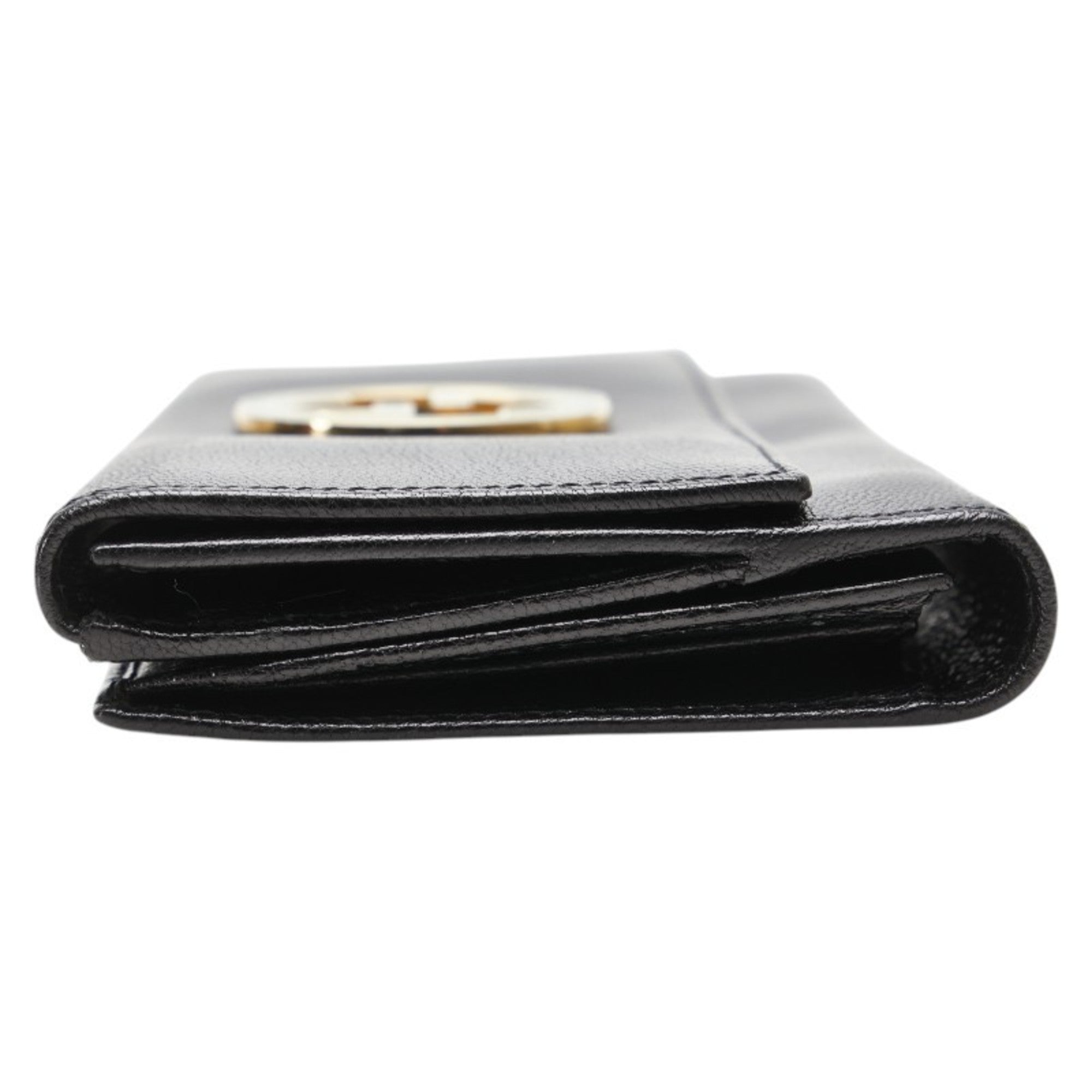 Gucci Black Green Leather Coin Purse/Coin Case (Pre-Owned)