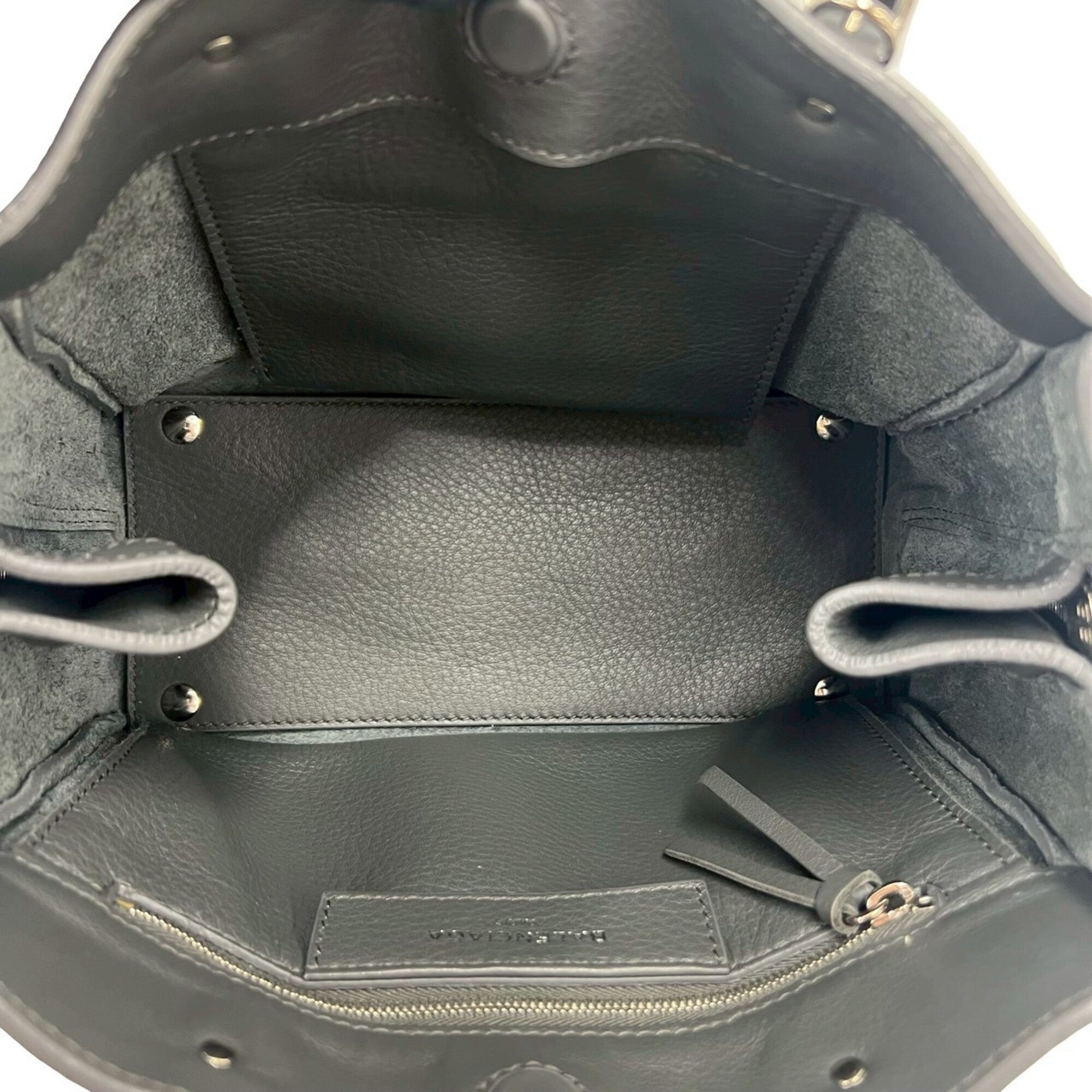 Balenciaga Gray Leather Handbag Shoulder Bag Tote Bag (Pre-Owned)