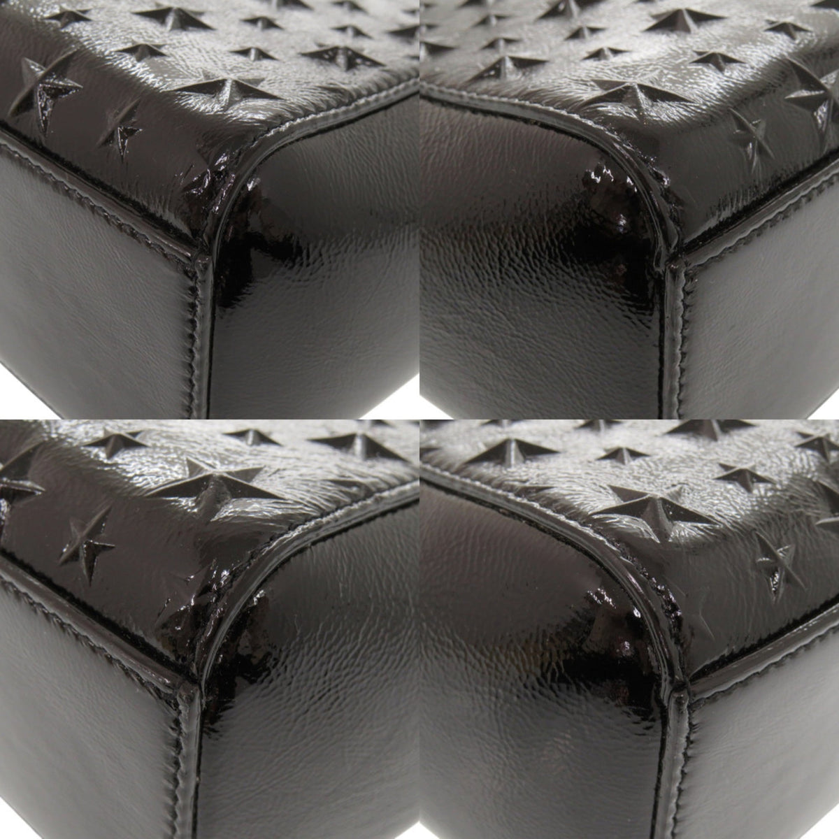 Jimmy Choo Black Patent Leather Handbag Shoulder Bag (Pre-Owned)