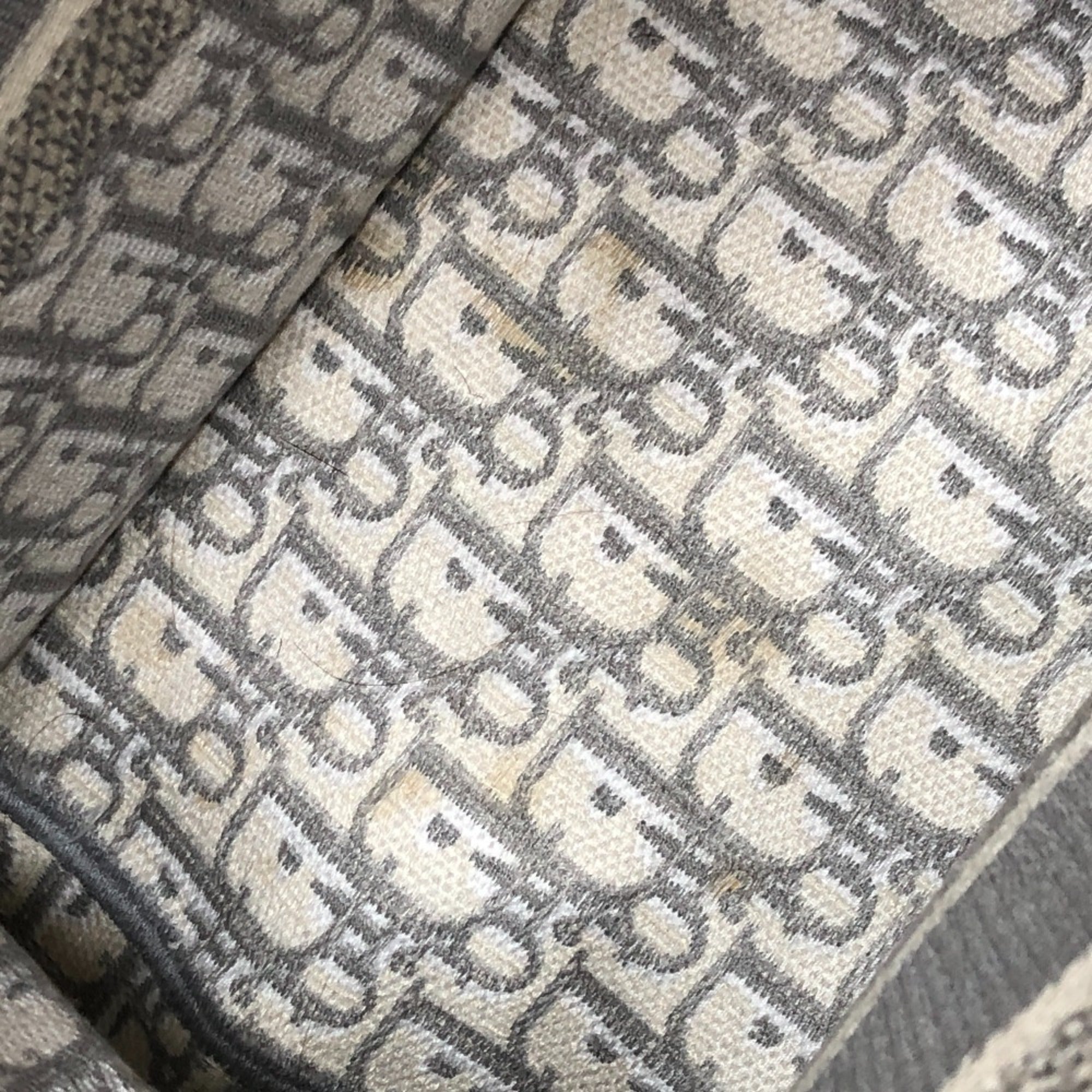 Christian Dior Gray Yellow Canvas Handbag Tote Bag (Pre-Owned)