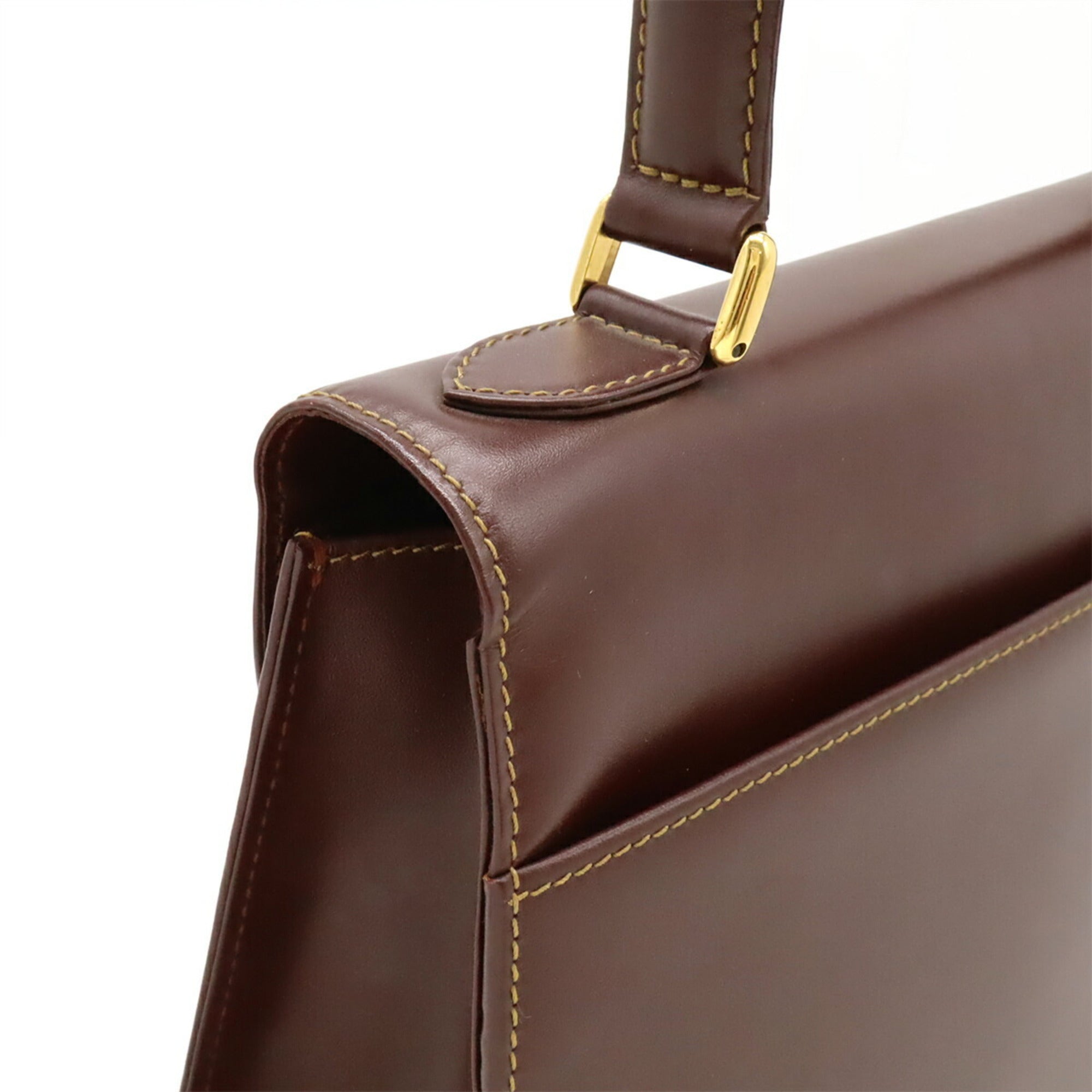 Cartier Bordeaux Leather Handbag (Pre-Owned)