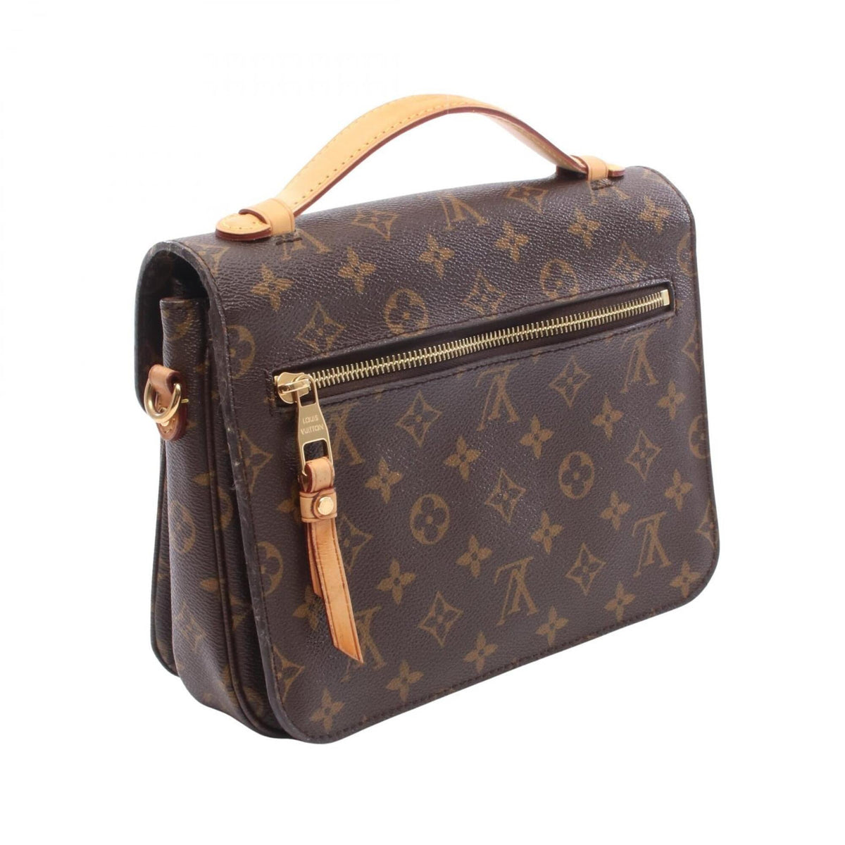 Louis Vuitton Brown Coated Canvas Leather Handbag Pochette (Pre-Owned)