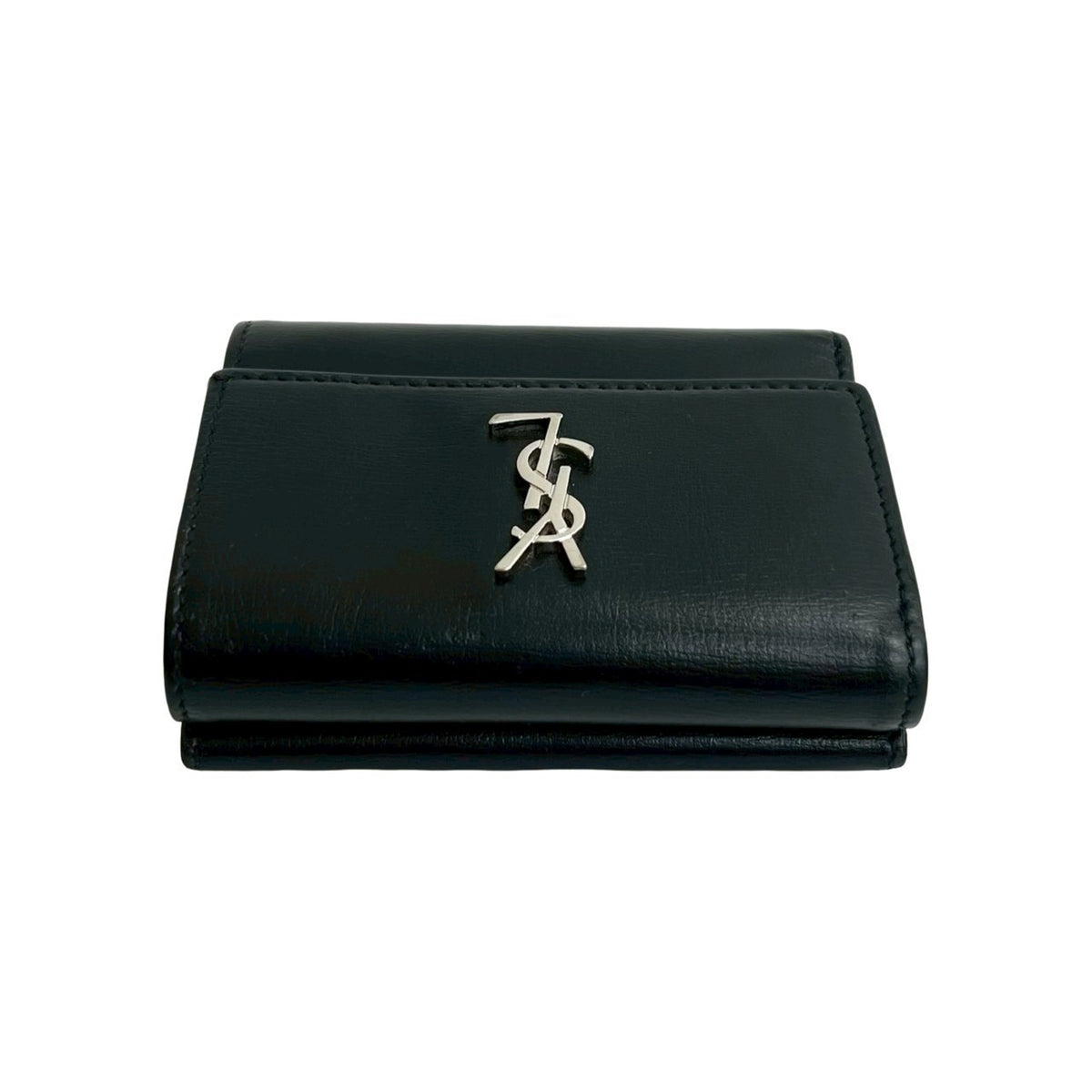 Saint Laurent Black Leather Wallet (Tri-Fold) (Pre-Owned)