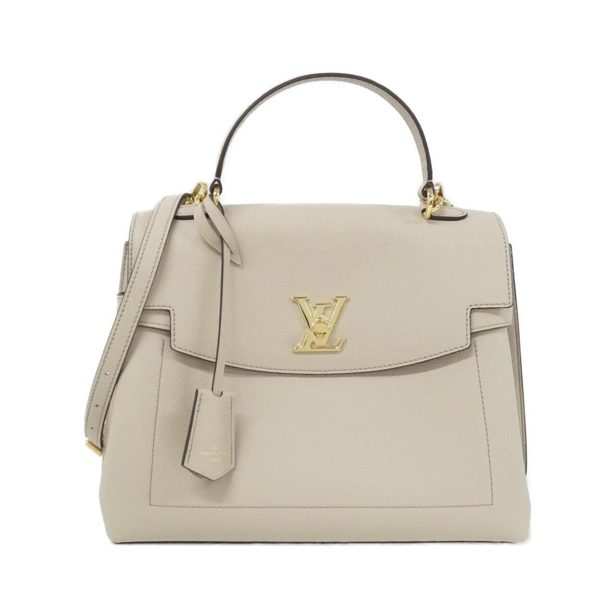 Louis Vuitton Gray Beige Leather Handbag (Pre-Owned)