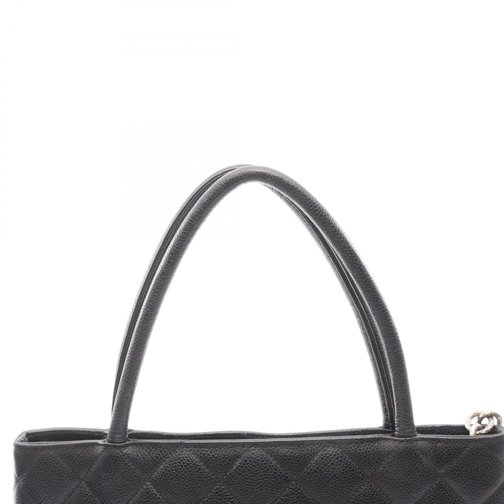 Chanel Black Grained Calfskin Handbag Tote Bag (Pre-Owned)