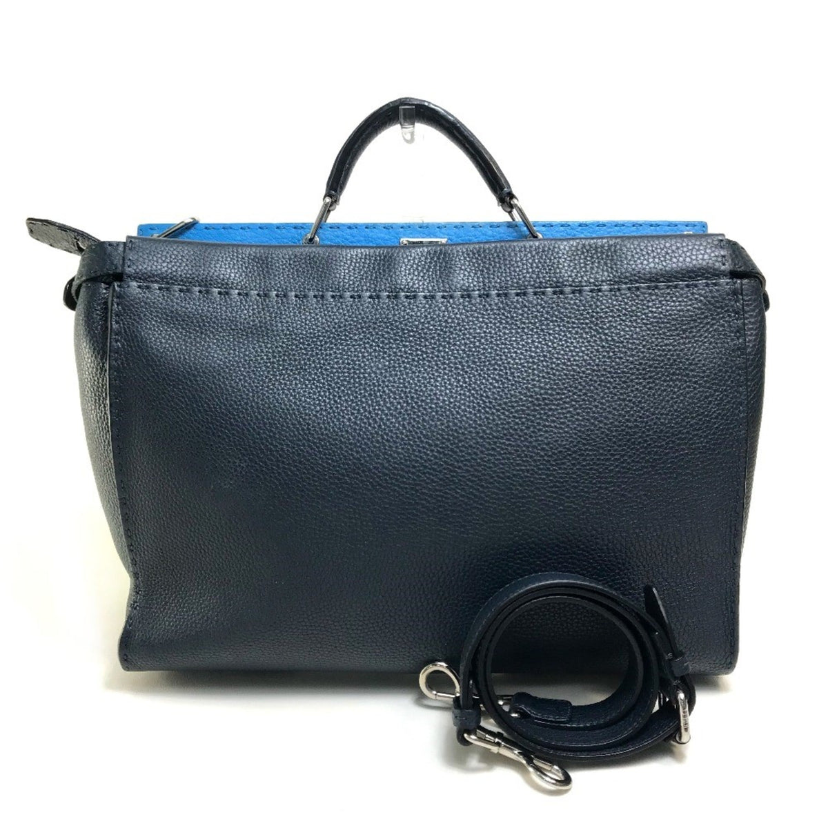 Fendi Navy Leather Briefcase (Pre-Owned)