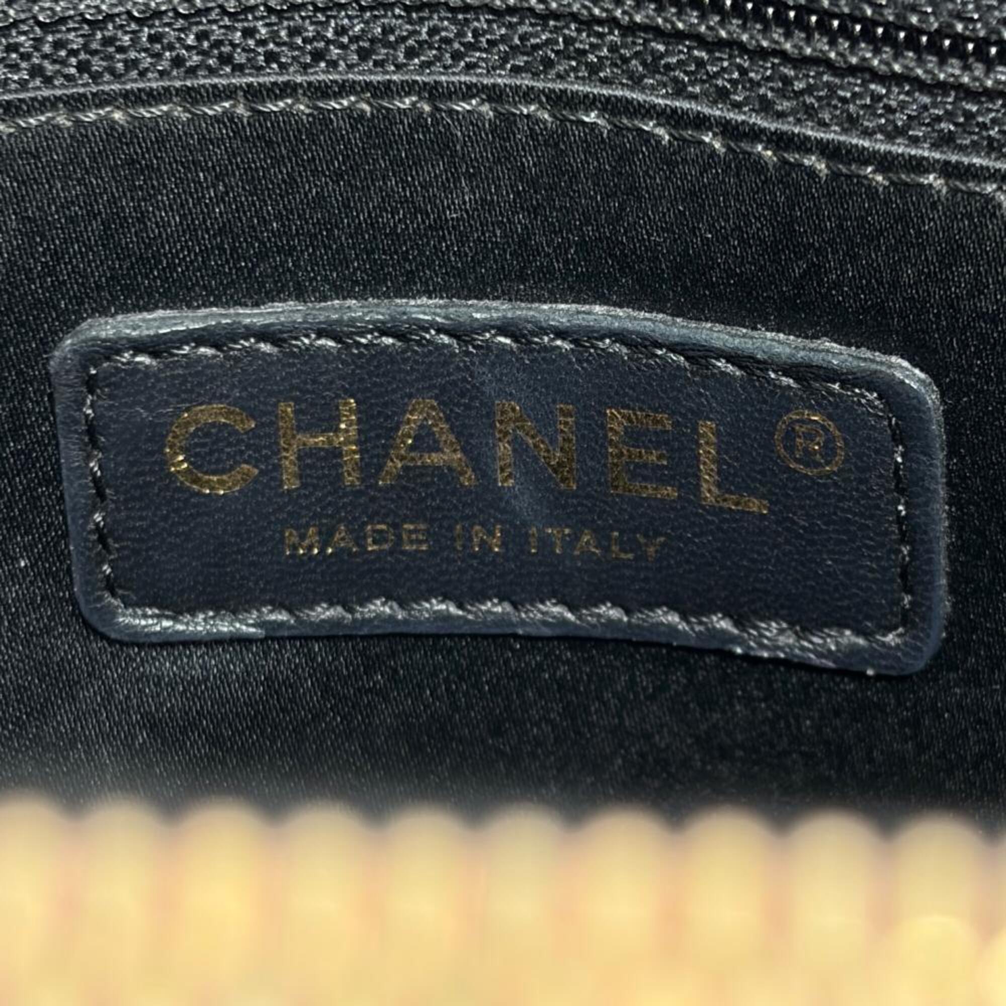 Chanel Black Grained Calfskin Tote Bag (Pre-Owned)