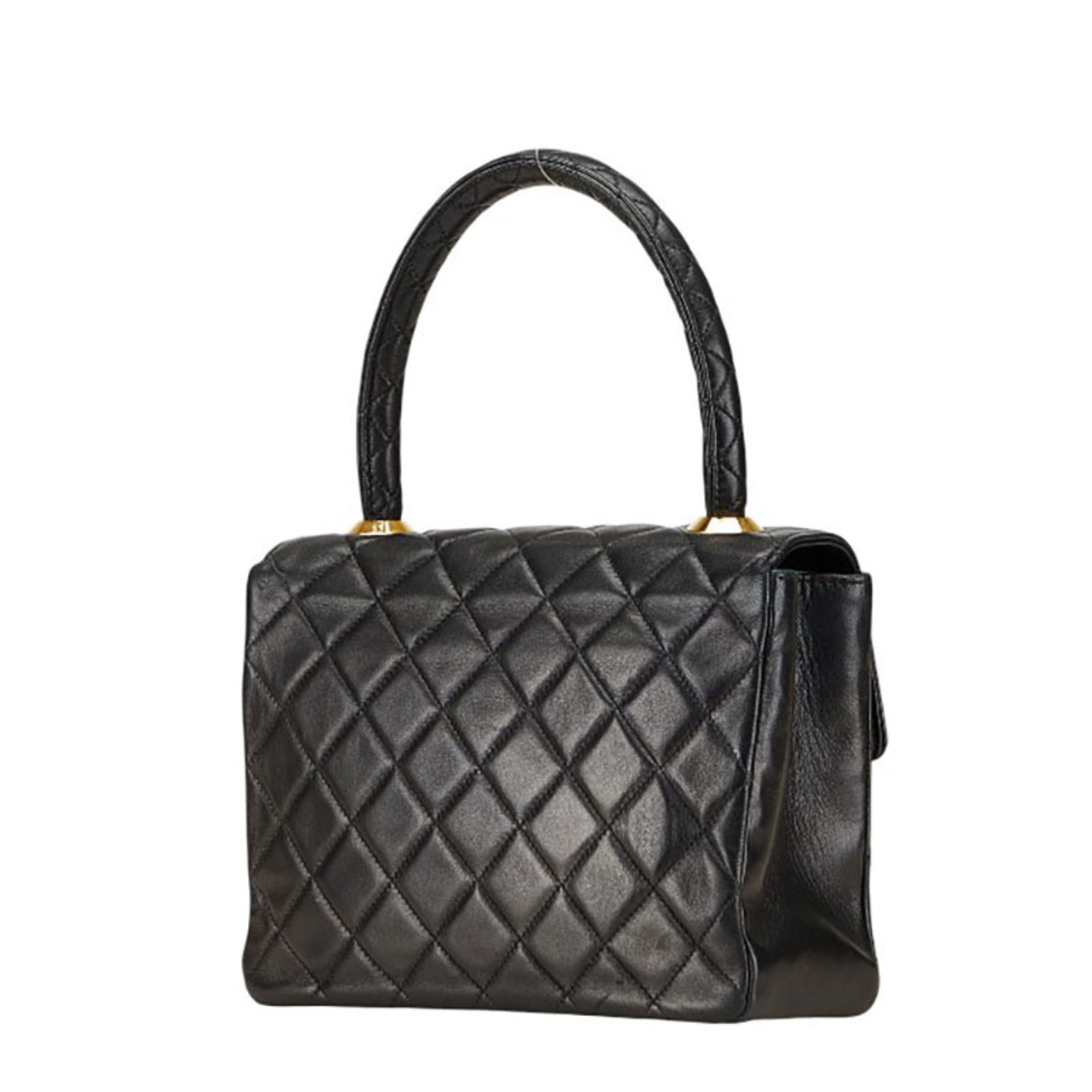 Chanel Matelasse Black Leather Handbag (Pre-Owned)
