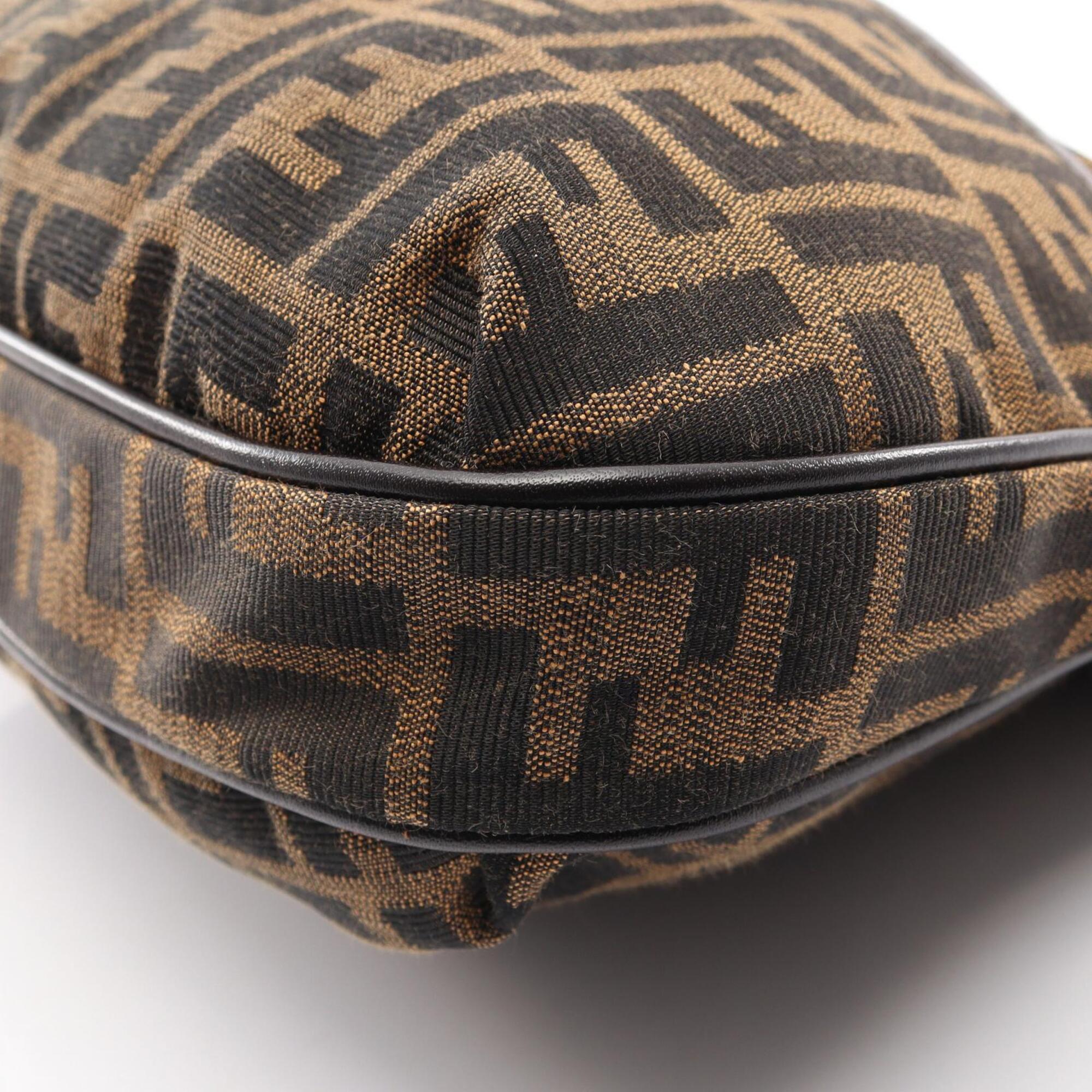 Fendi Brown Canvas Leather Handbag Shoulder Bag (Pre-Owned)