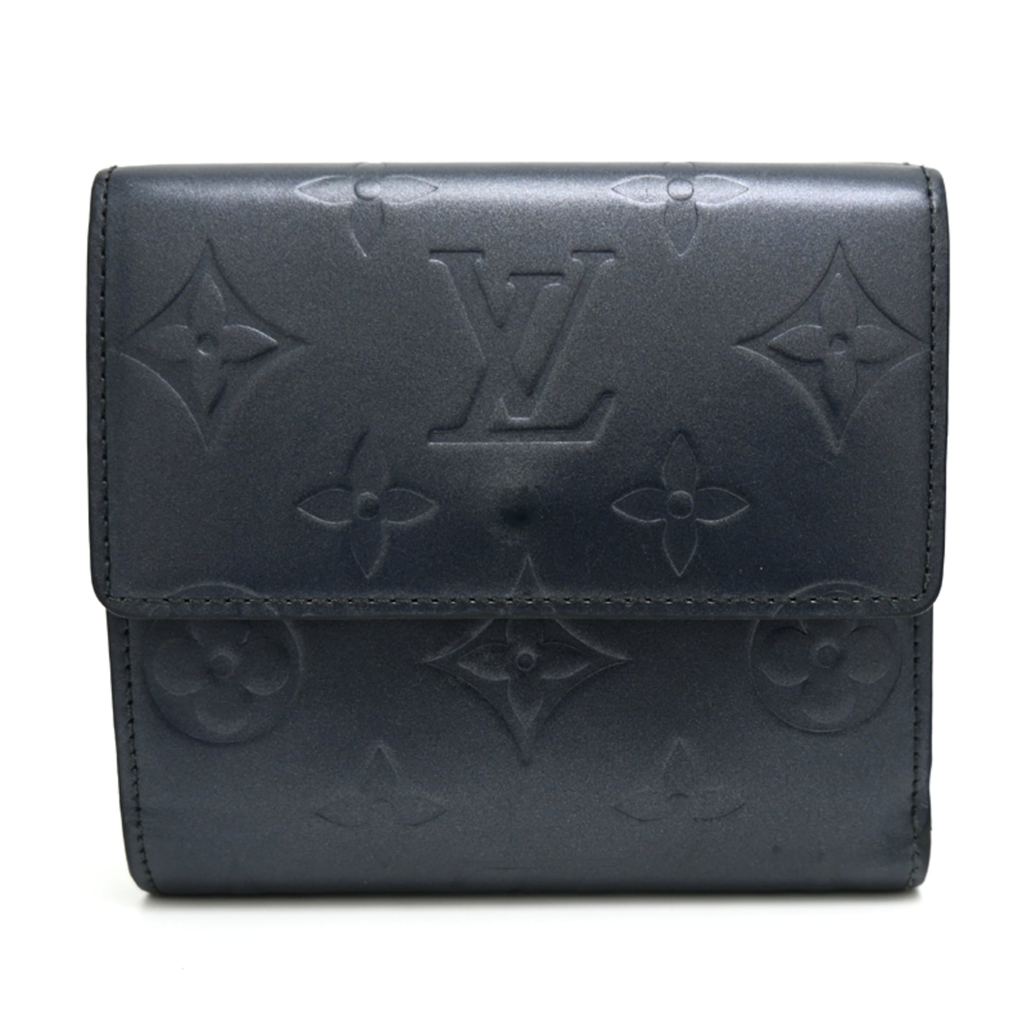 Louis Vuitton Blue Monogram Mat Wallet (Bi-Fold) (Pre-Owned)