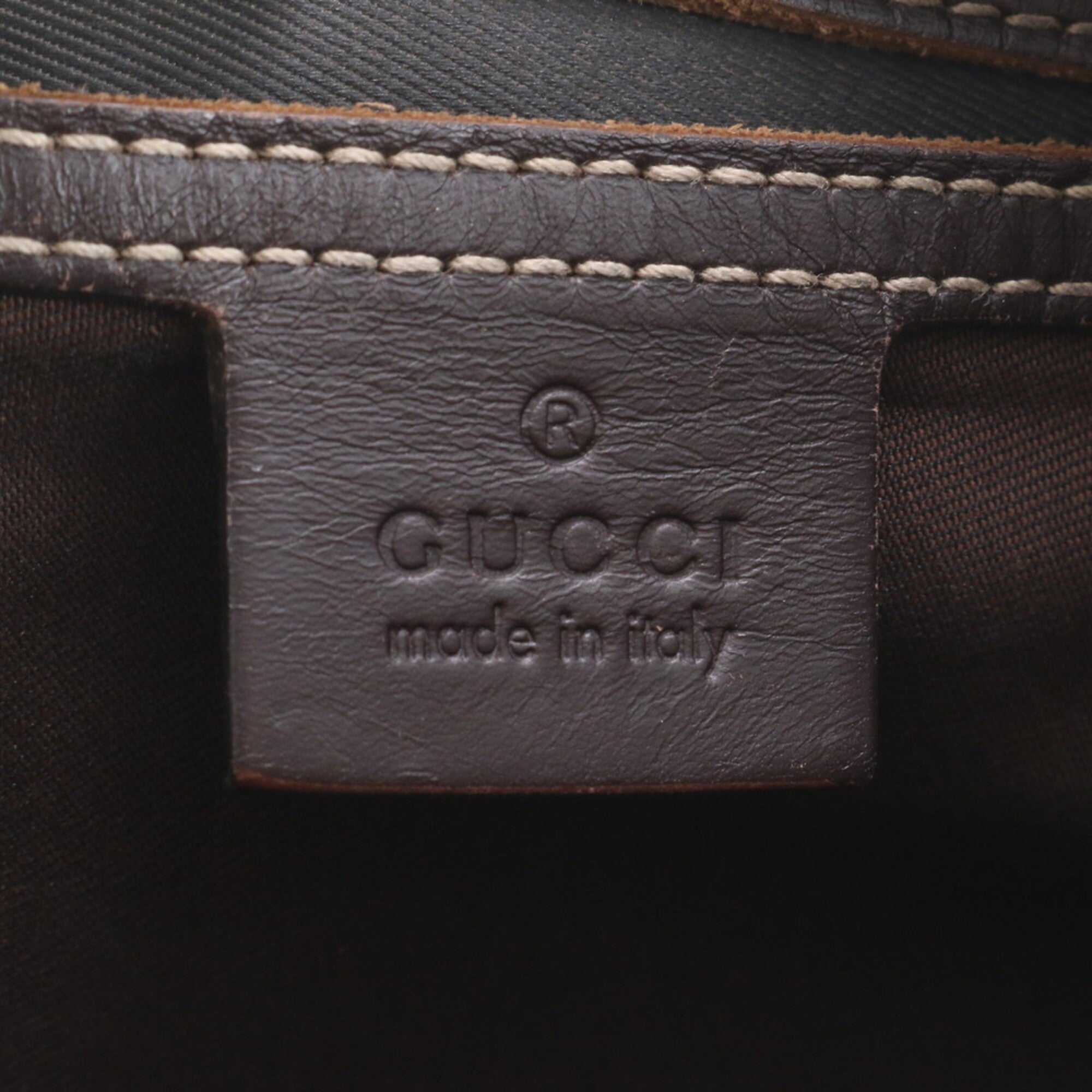 Gucci Brown Leather Coated Canvas Shoulder Bag Tote Bag (Pre-Owned)