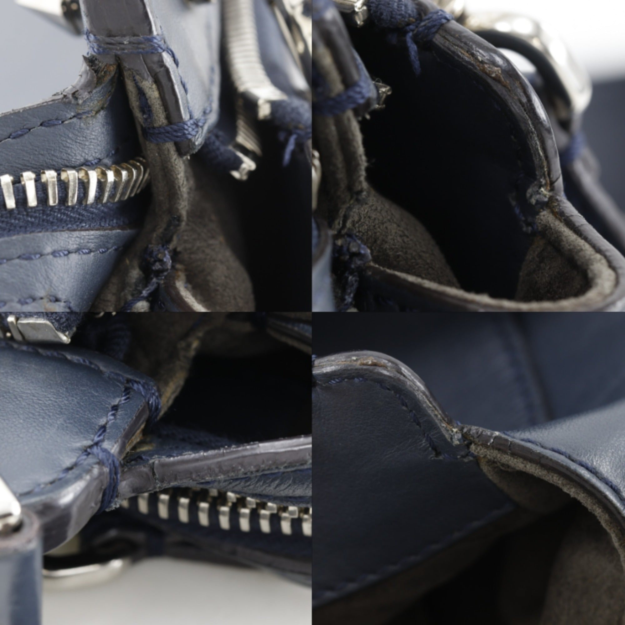 Fendi Navy Leather Handbag (Pre-Owned)