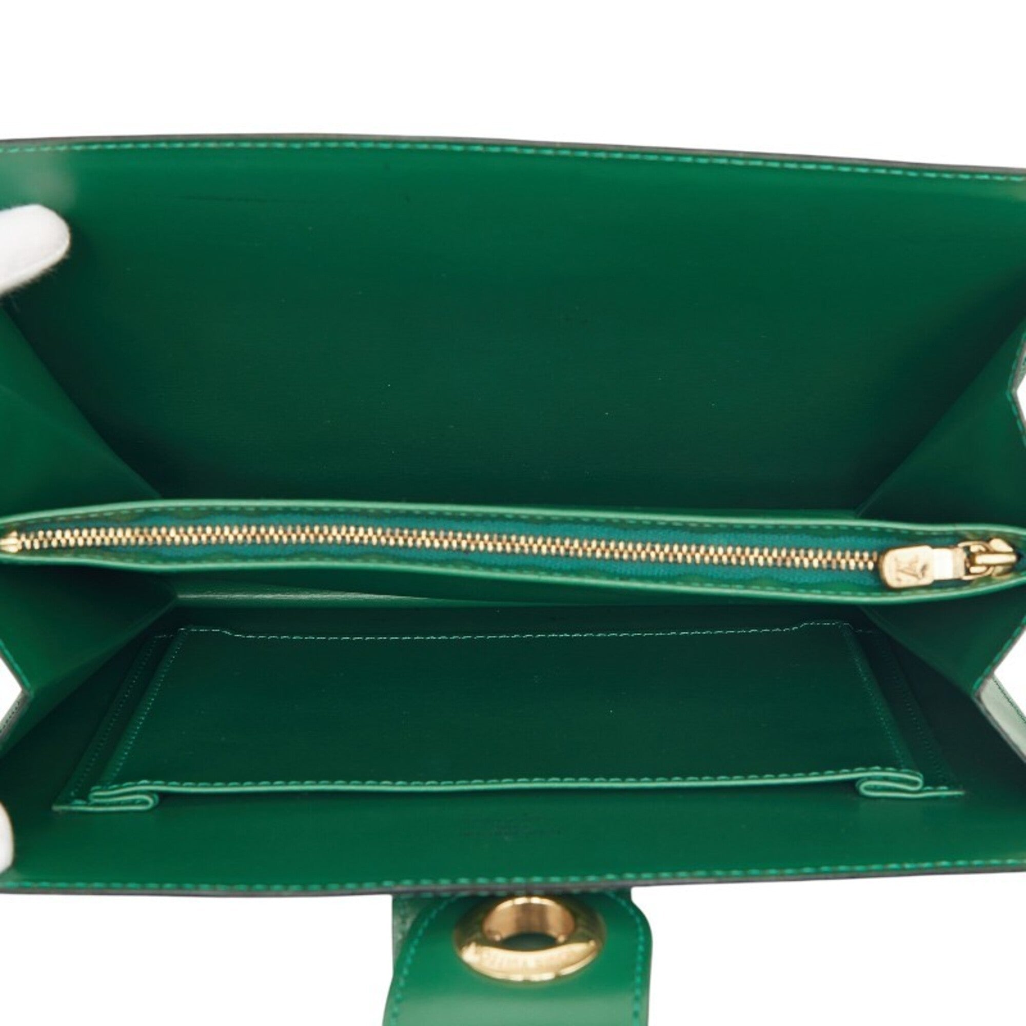 Louis Vuitton Borneo Green Leather Shoulder Bag (Pre-Owned)