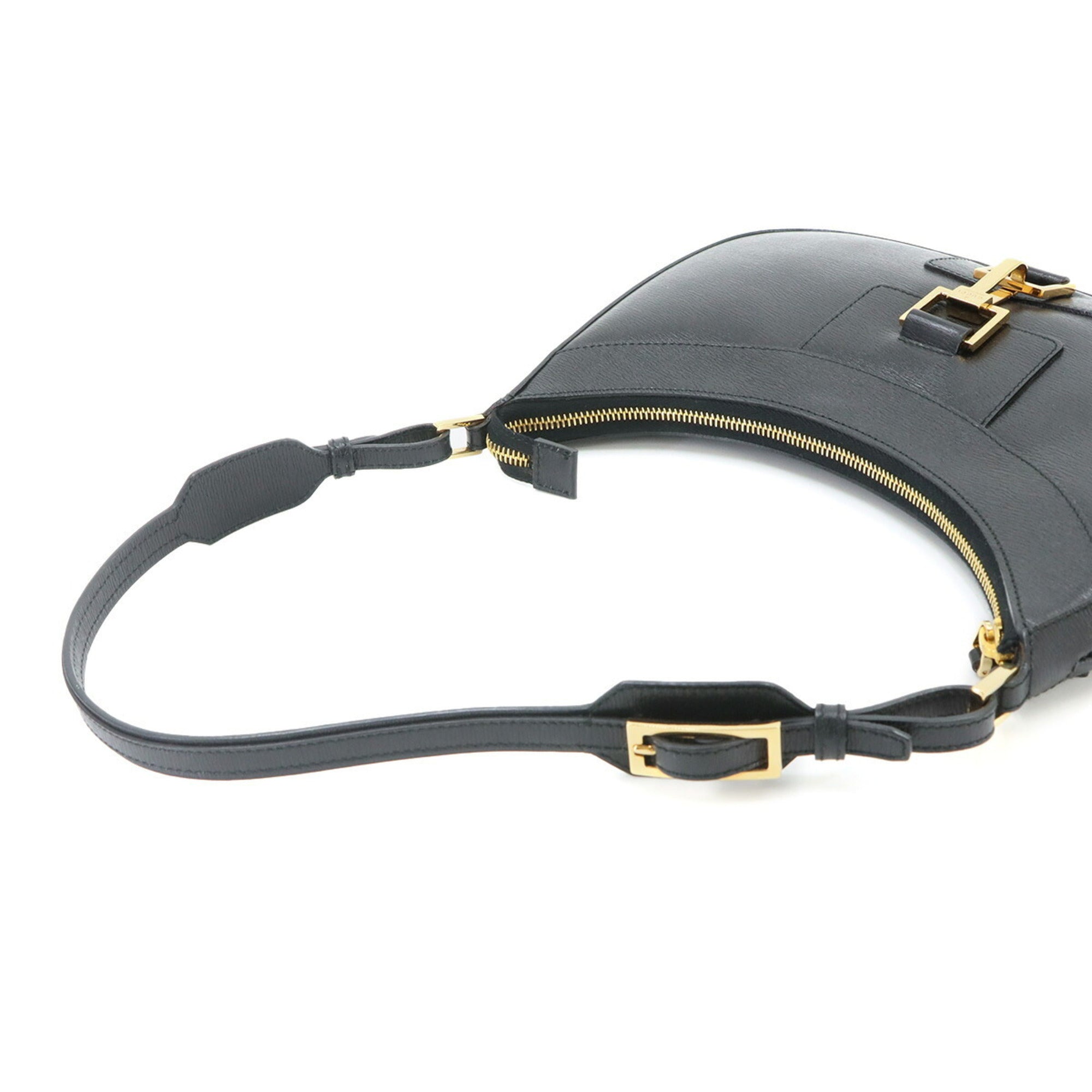 Gucci Black Leather Handbag Shoulder Bag (Pre-Owned)