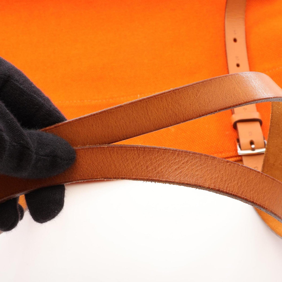 Hermes Beige Orange Handbag Tote Bag (Pre-Owned)