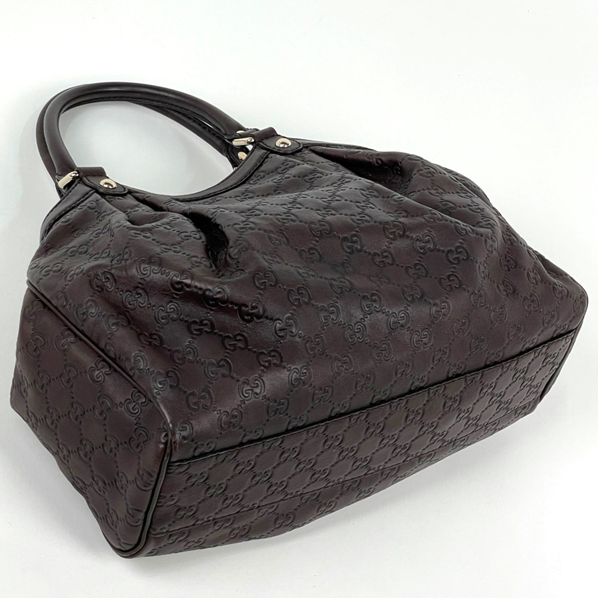 Gucci Sukey Brown Gg Leather Handbag (Pre-Owned)