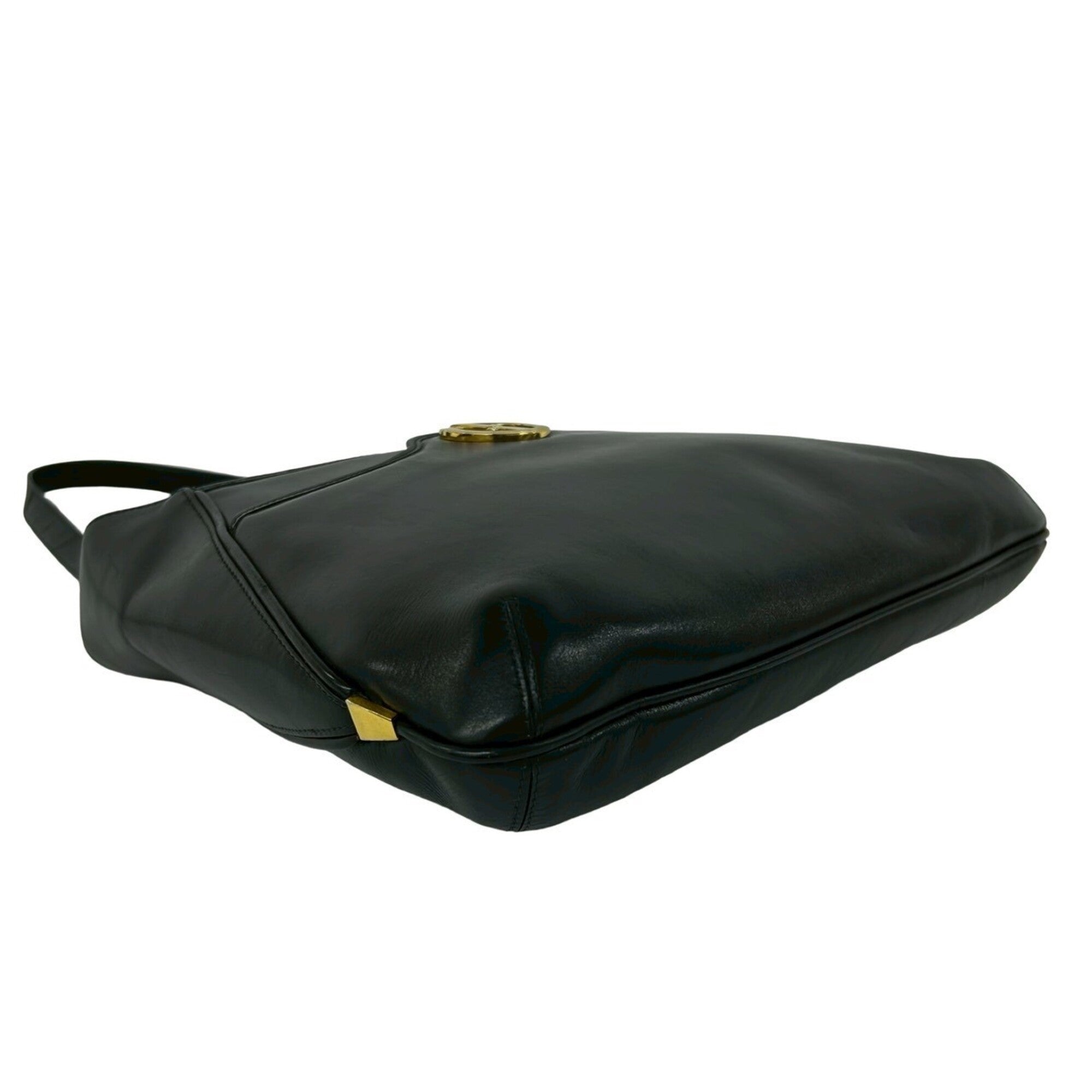 Gucci Black Leather Shoulder Bag Tote Bag (Pre-Owned)