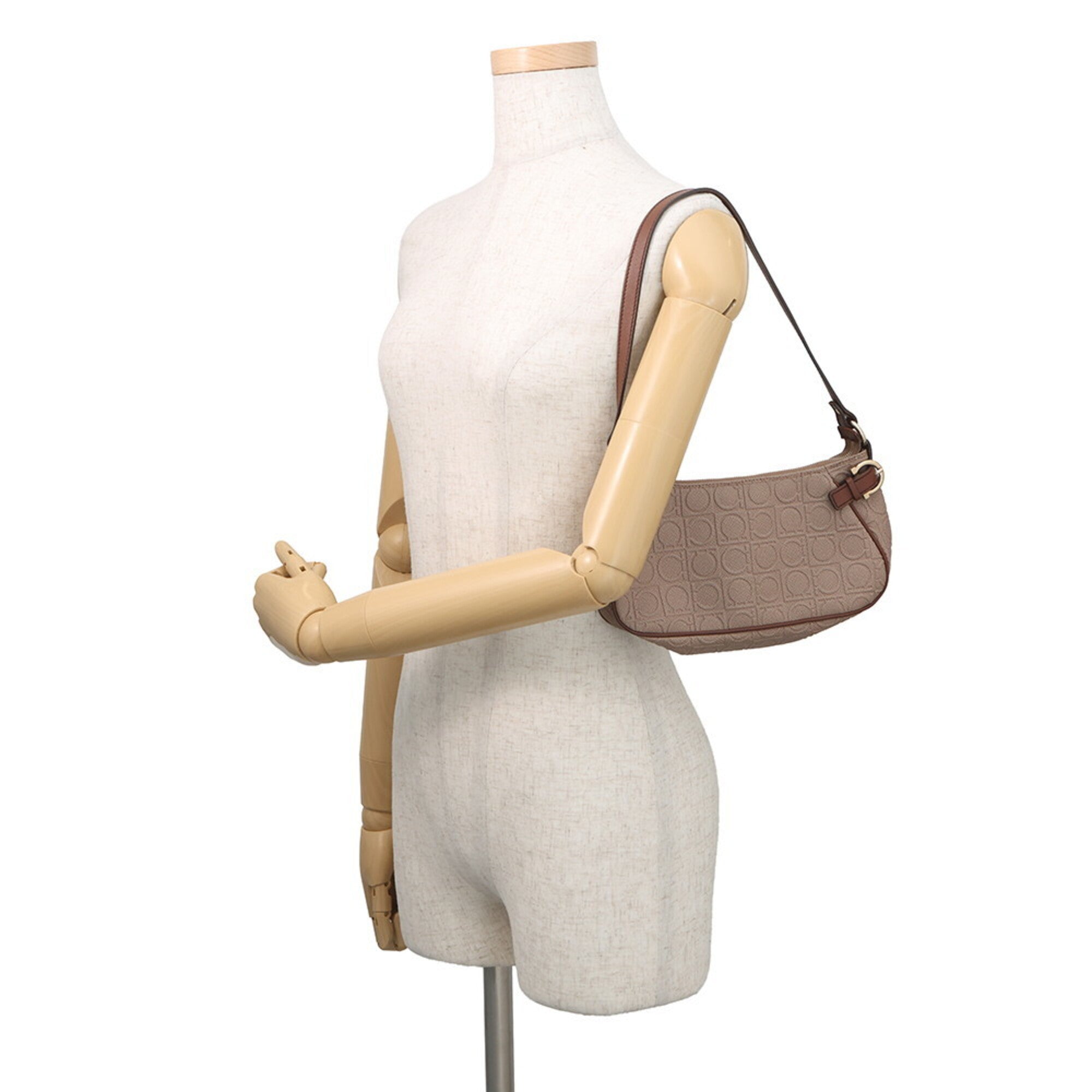 Salvatore Ferragamo Brown Pvc Handbag Pouch (Pre-Owned)