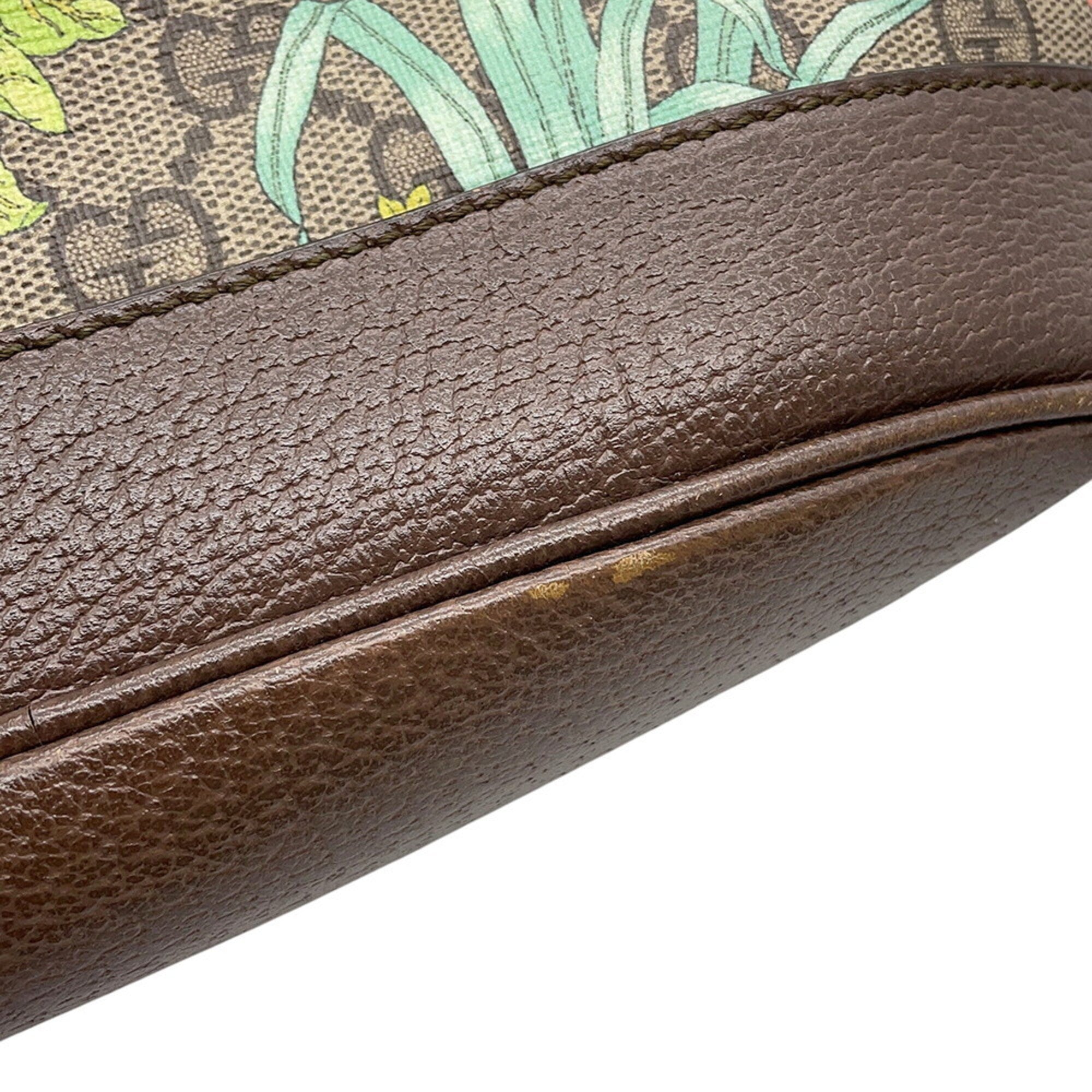 Gucci Brown Multi-Color Gg Supreme Leather Handbag (Pre-Owned)