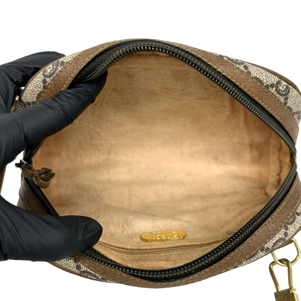 Gucci Brown Leather Pvc Pochette Shoulder Bag (Pre-Owned)
