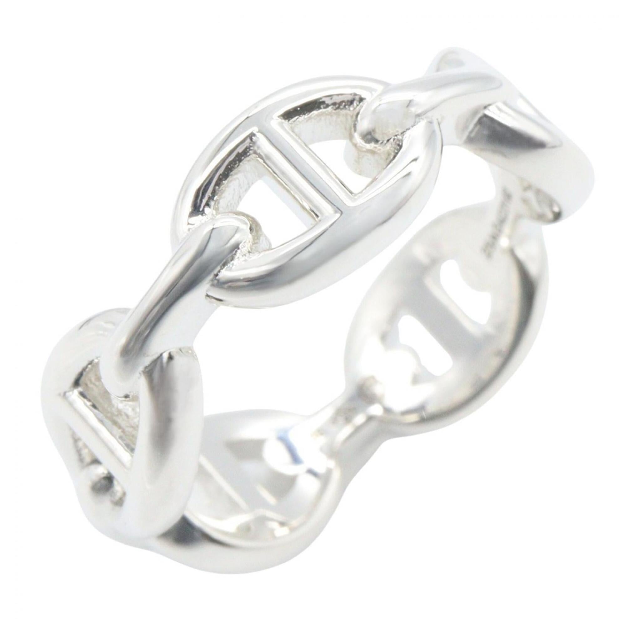 Hermes Silver Silver 925 Band Ring (Pre-Owned)