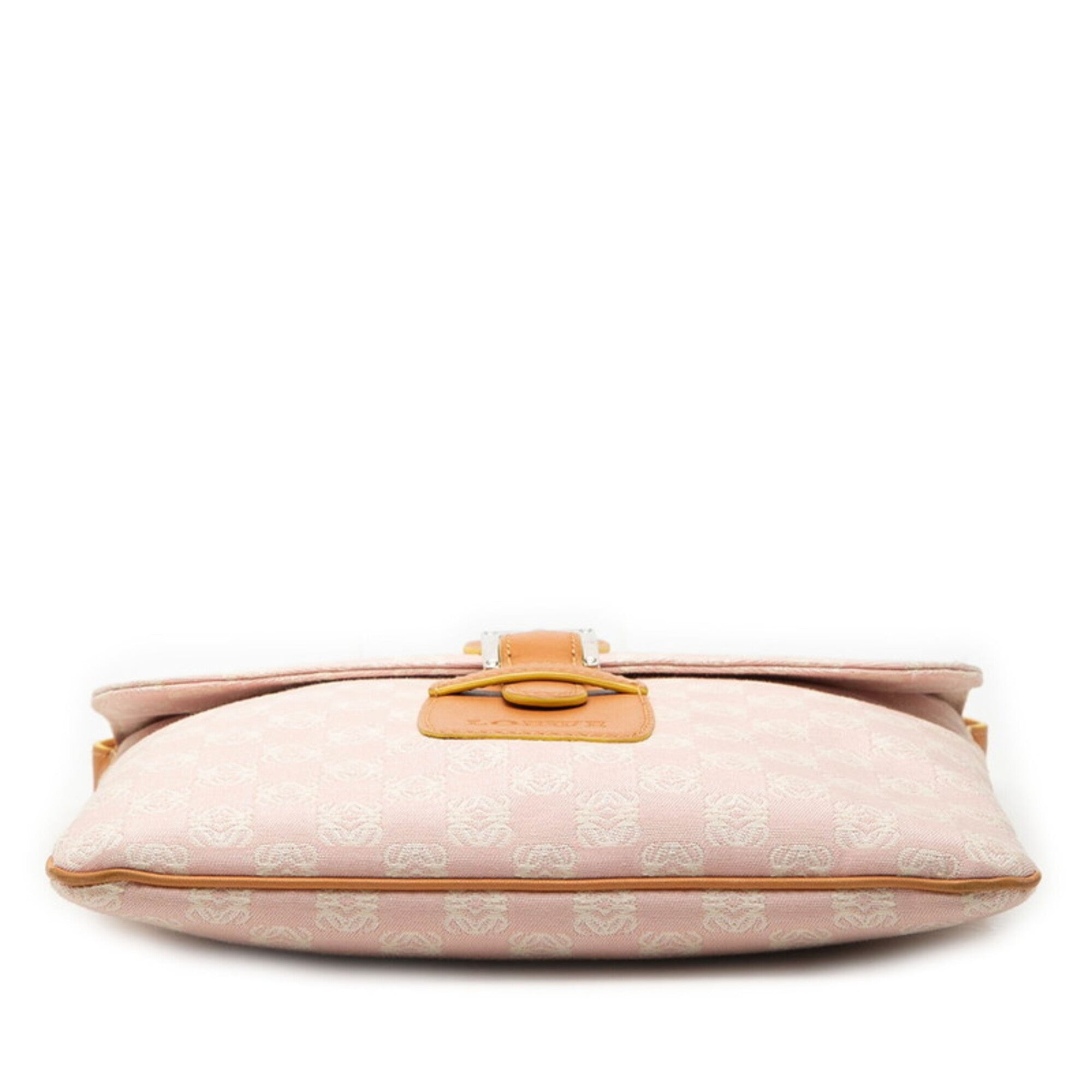 Loewe Brown Pink Canvas Leather Shoulder Bag (Pre-Owned)