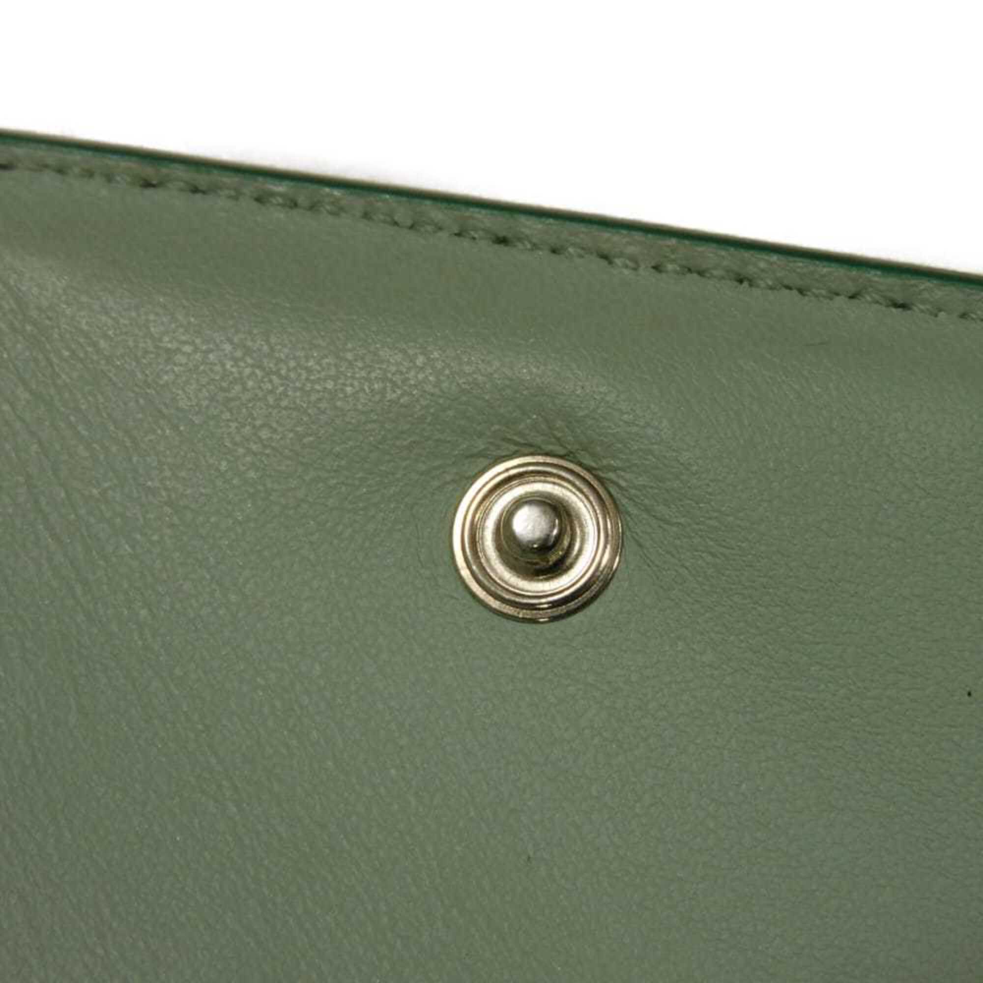 Bottega Veneta Green Intrecciato Wallet (Tri-Fold) (Pre-Owned)