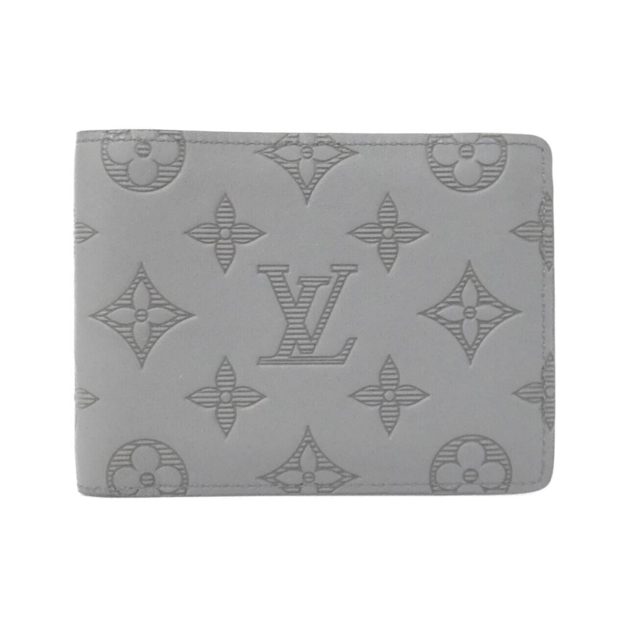 Louis Vuitton Monogram Shadow Gris Leather Wallet (Bi-Fold) (Pre-Owned)