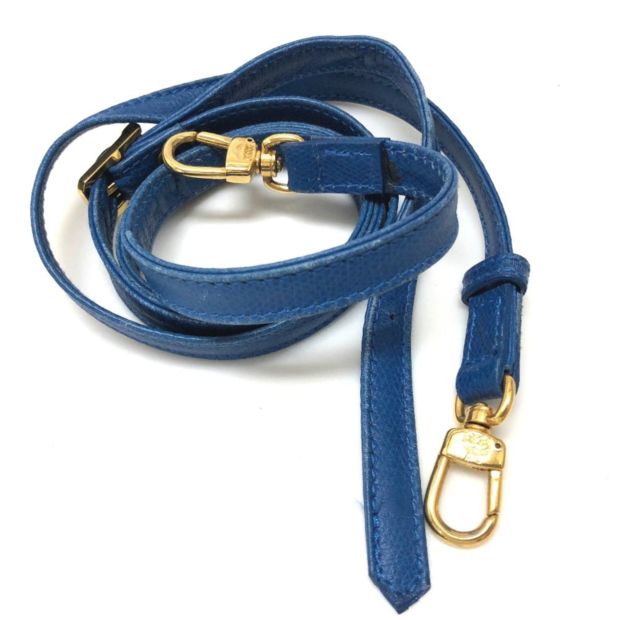 Mcm Blue Leather Handbag Shoulder Bag (Pre-Owned)