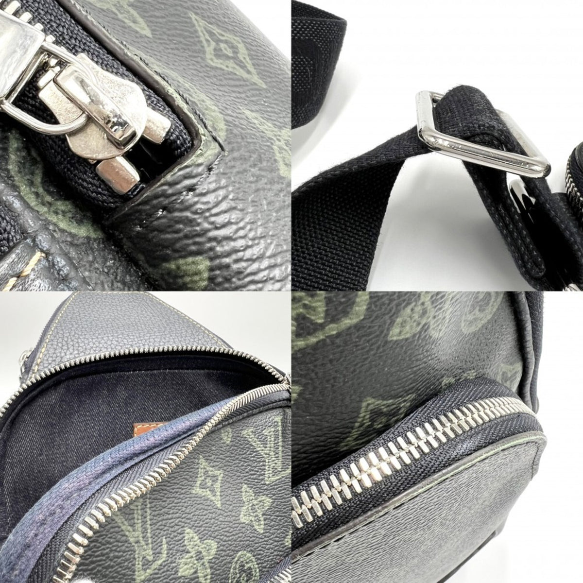 Louis Vuitton Monogram Black Green Monogram Shoulder Bag Sling Bag (Pre-Owned)