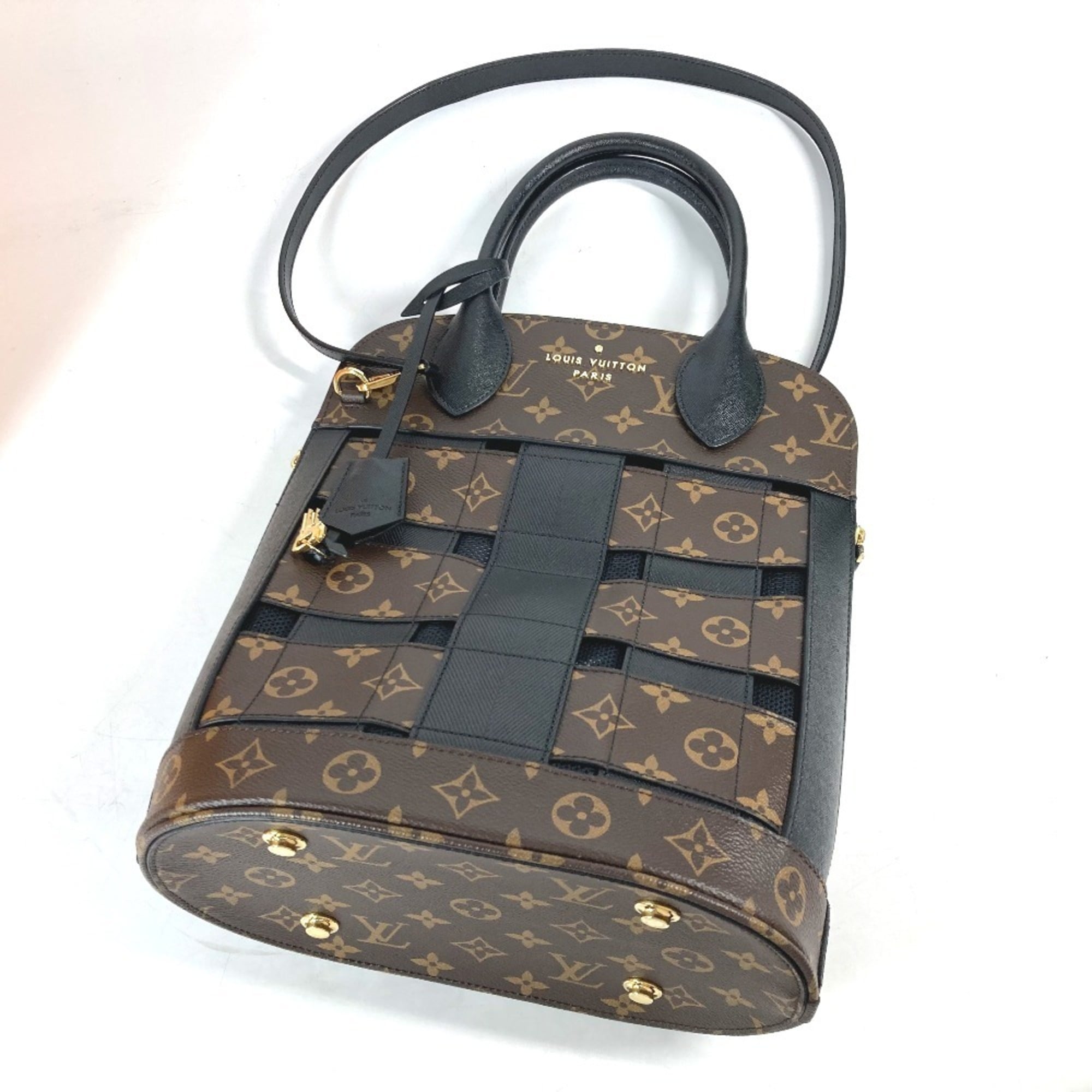 Louis Vuitton Black Brown Monogram Shoulder Bag Tote Bag (Pre-Owned)