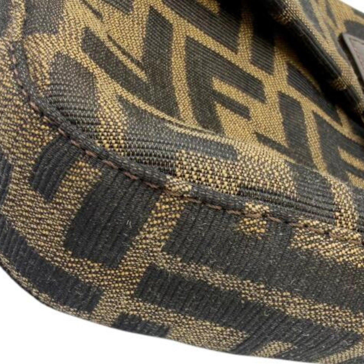 Fendi Brown Canvas Leather Handbag Pouch (Pre-Owned)