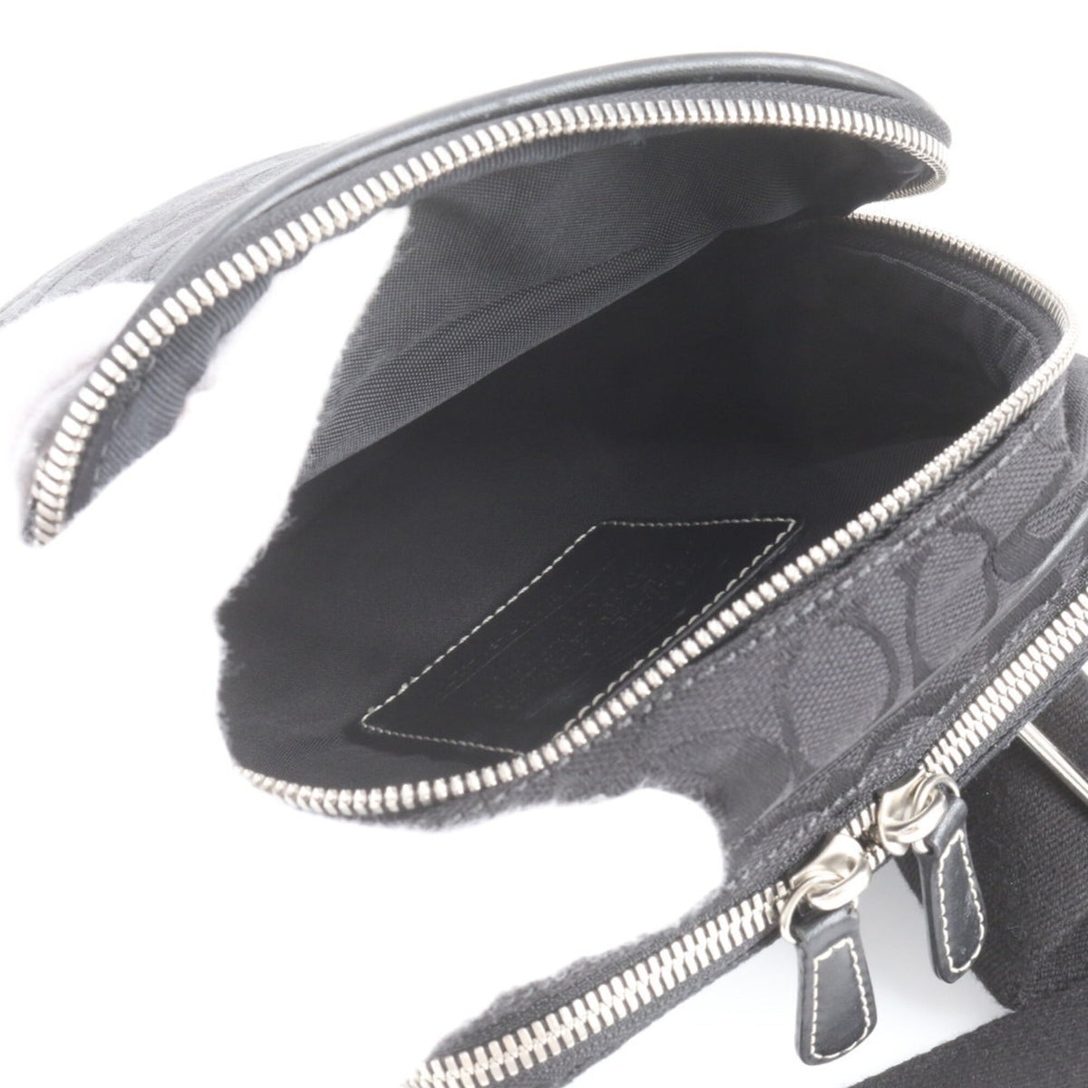 Coach Black Leather Canvas Messenger Bag Shoulder Bag (Pre-Owned)
