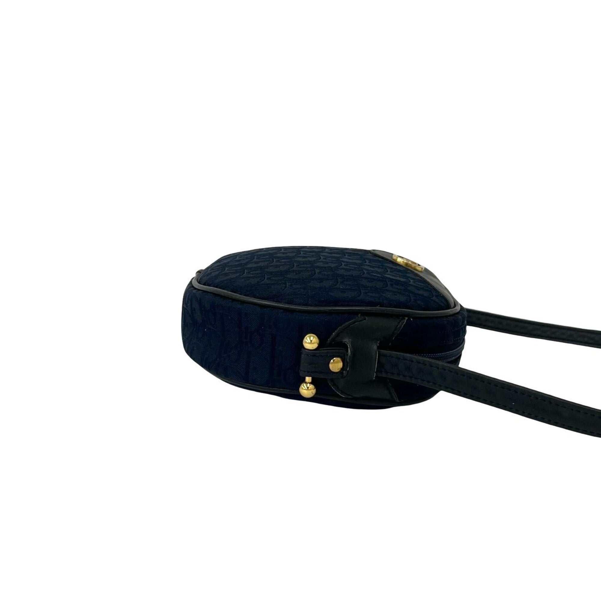 Christian Dior Navy Canvas Leather Pochette Shoulder Bag (Pre-Owned)