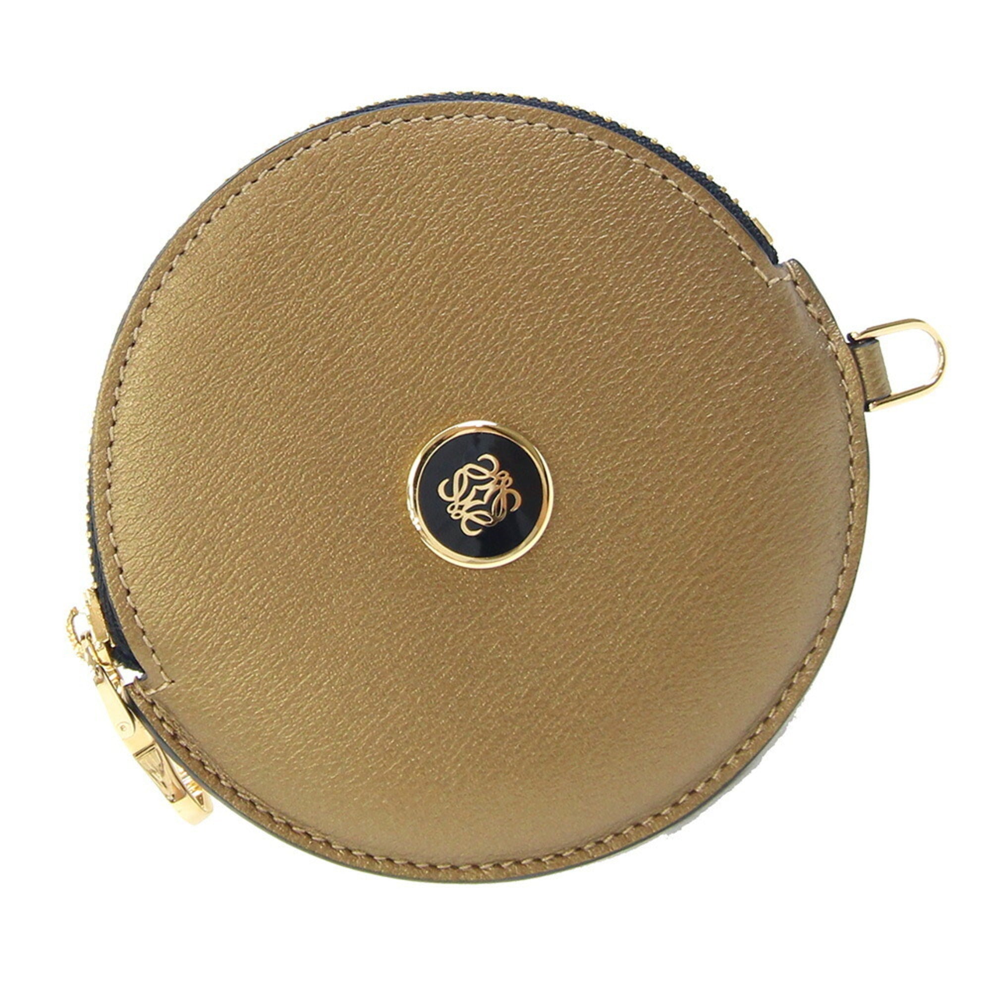 Loewe Gold Leather Coin Purse/Coin Case (Pre-Owned)