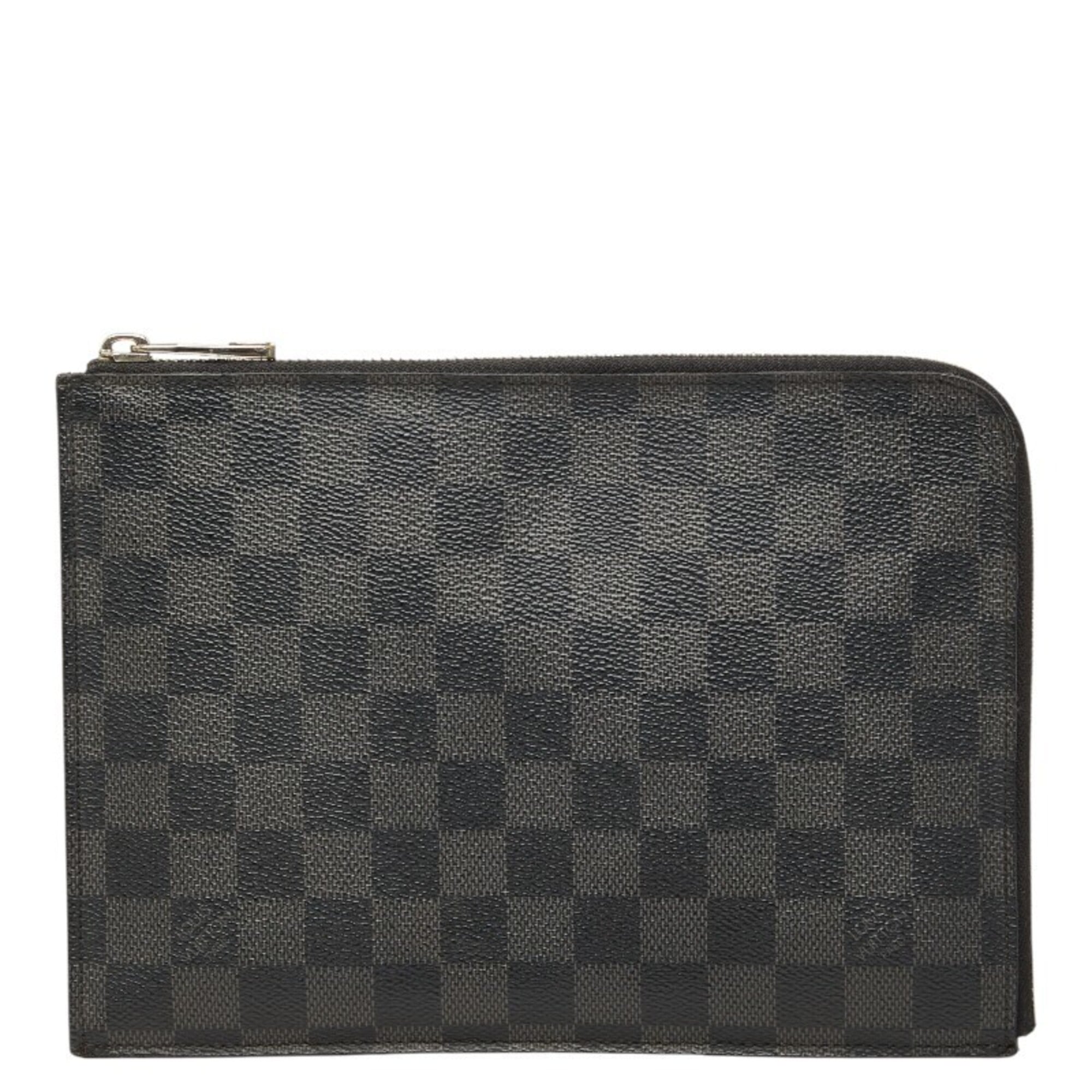 Louis Vuitton Black Gray Pvc Clutch Bag Pochette (Pre-Owned)
