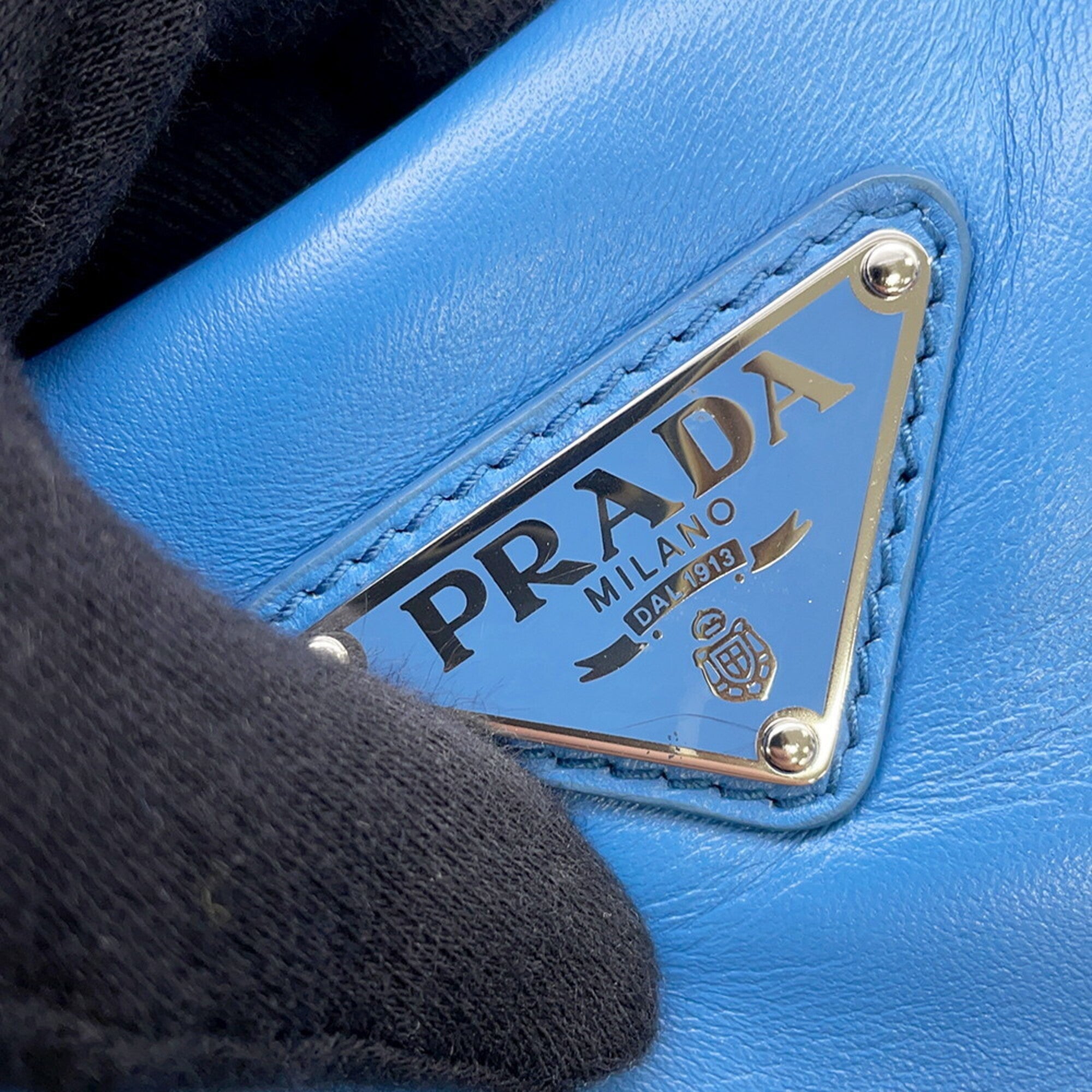 Prada Light Blue Nylon Handbag Pouch Shoulder Bag (Pre-Owned)