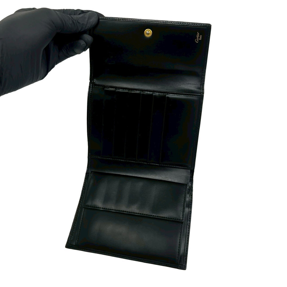 Cartier Black Leather Wallet (Tri-Fold) (Pre-Owned)