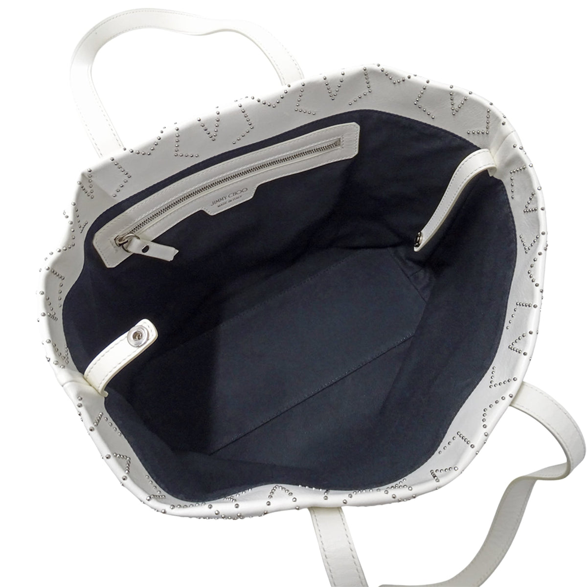 Jimmy Choo White Leather Handbag Tote Bag (Pre-Owned)