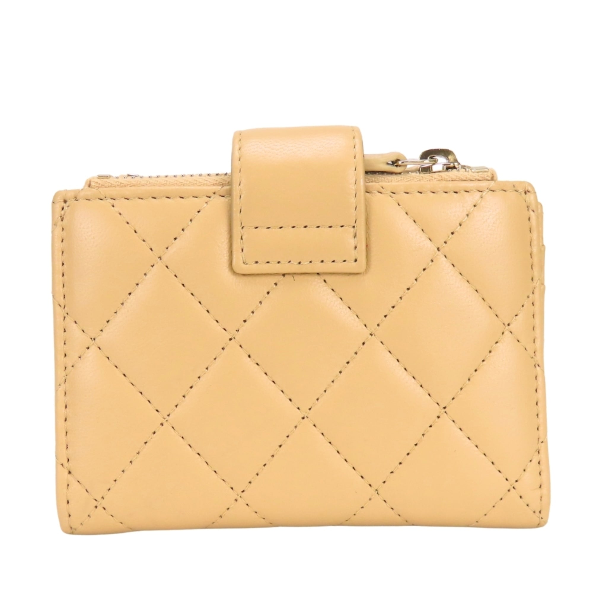 Chanel Beige Leather Coin Purse/Coin Case (Pre-Owned)