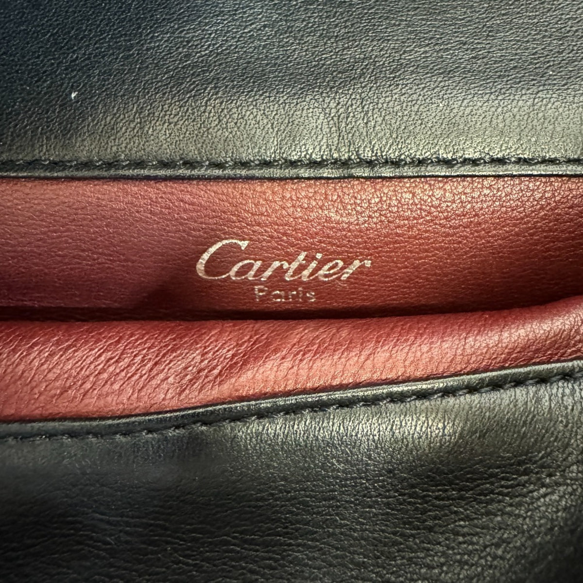 Cartier Trinity Black Leather Shoulder Bag (Pre-Owned)