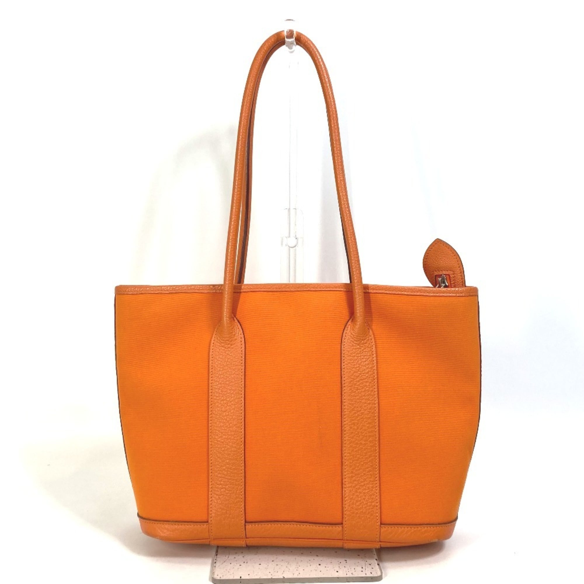 Hermes Orange Toile Officier Shoulder Bag Tote Bag (Pre-Owned)