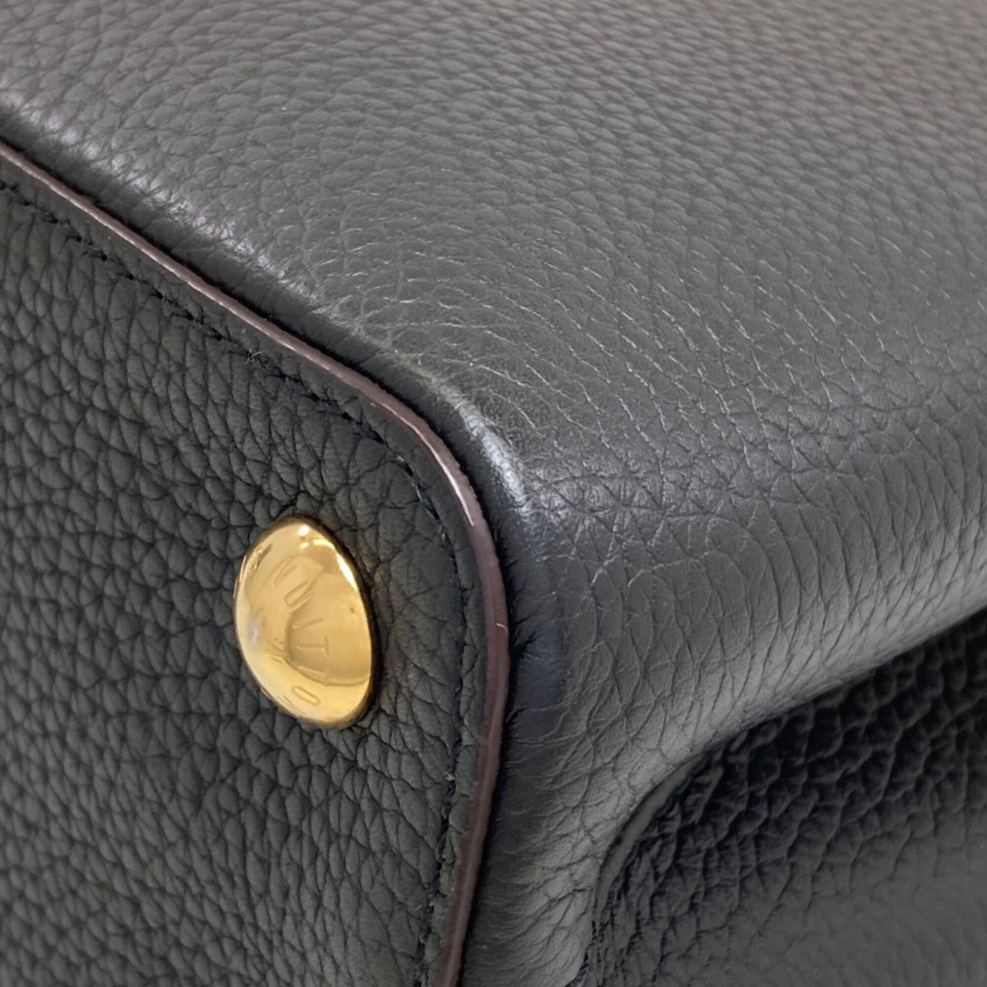 Louis Vuitton Black Leather Handbag (Pre-Owned)