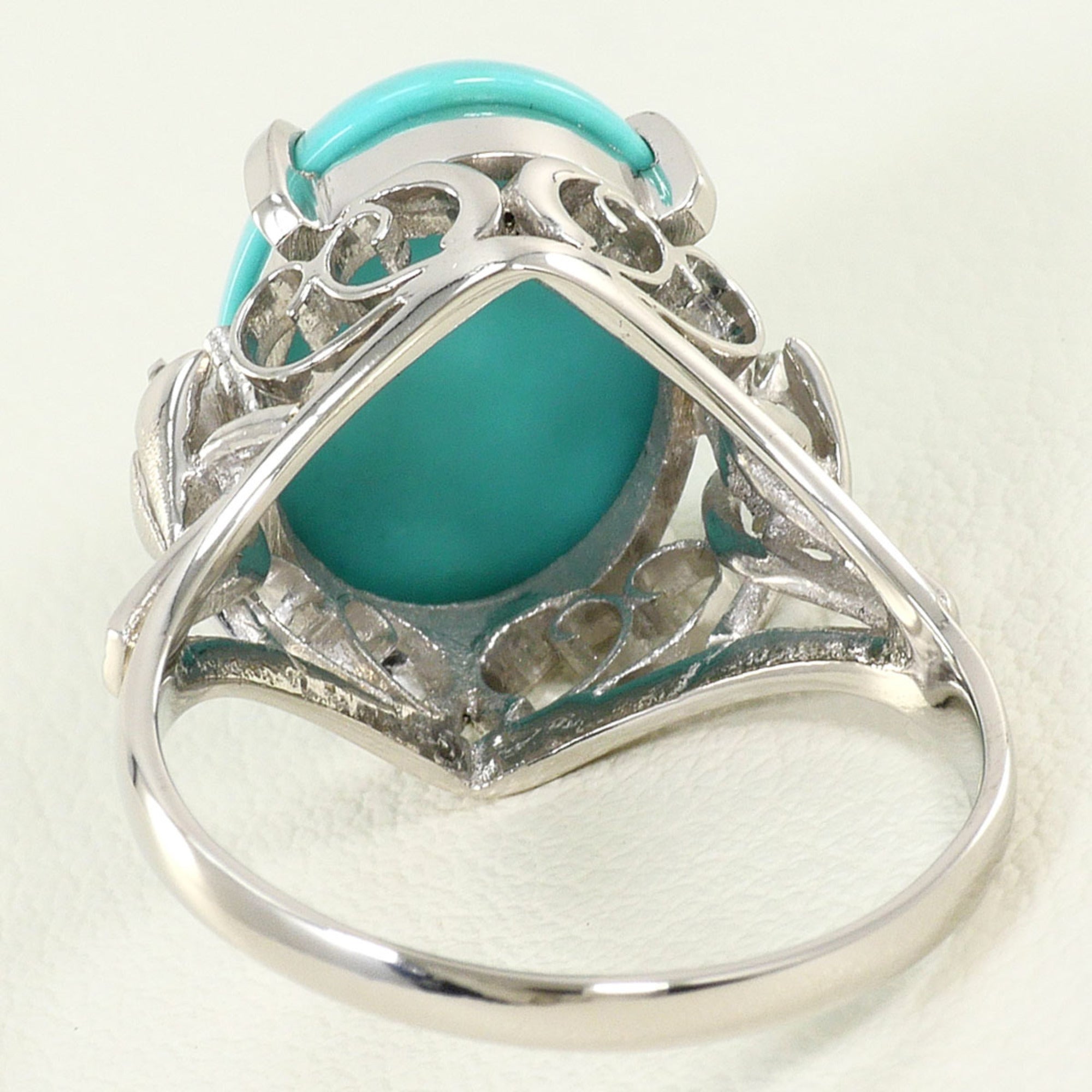 Unbranded Platinum Turquoise Platinum 900 Band Ring (Pre-Owned)