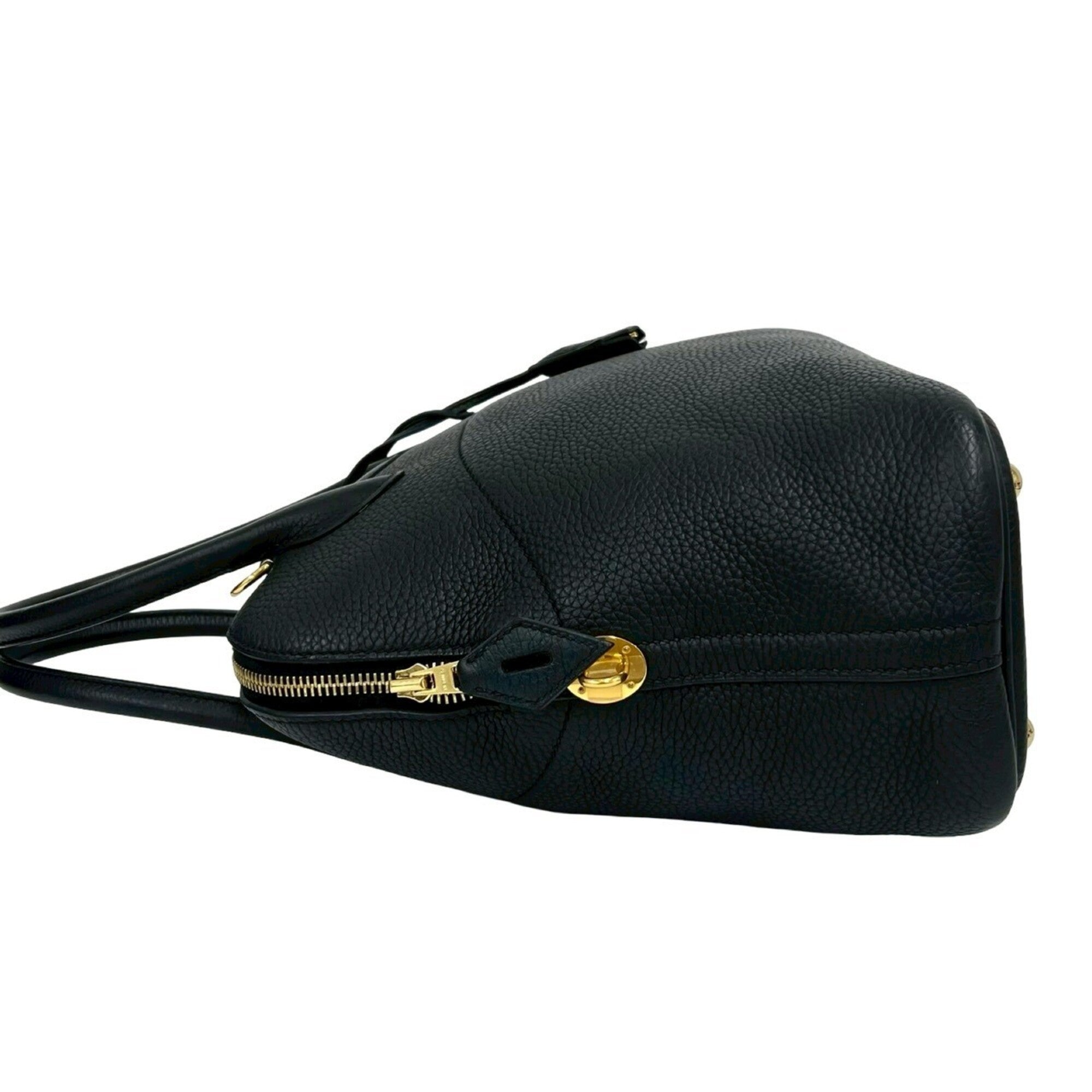 Hermes Black Taurillon Clemence Leather Handbag Shoulder Bag Tote Bag (Pre-Owned)