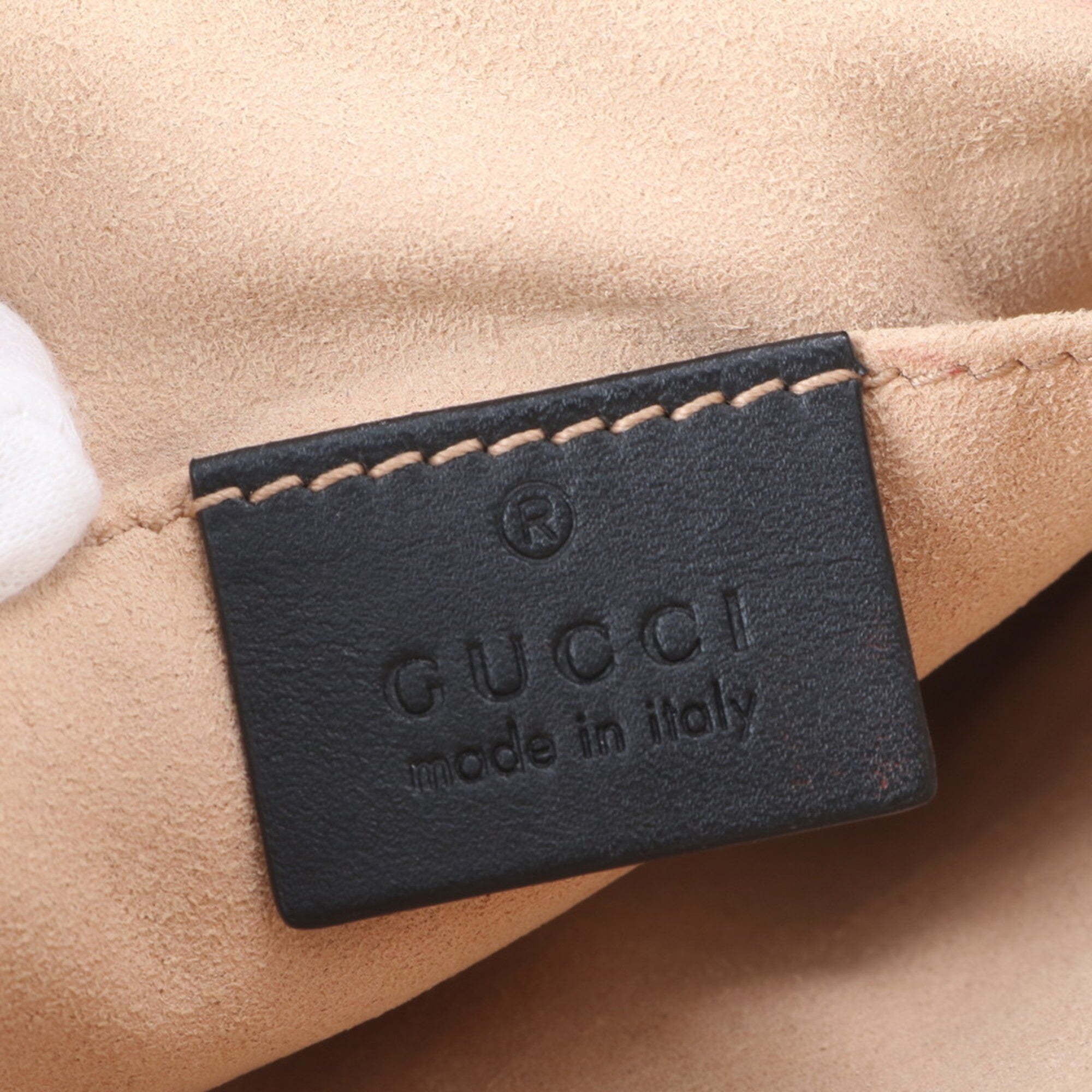 Gucci Sherry Line Black Brown Leather Shoulder Bag (Pre-Owned)