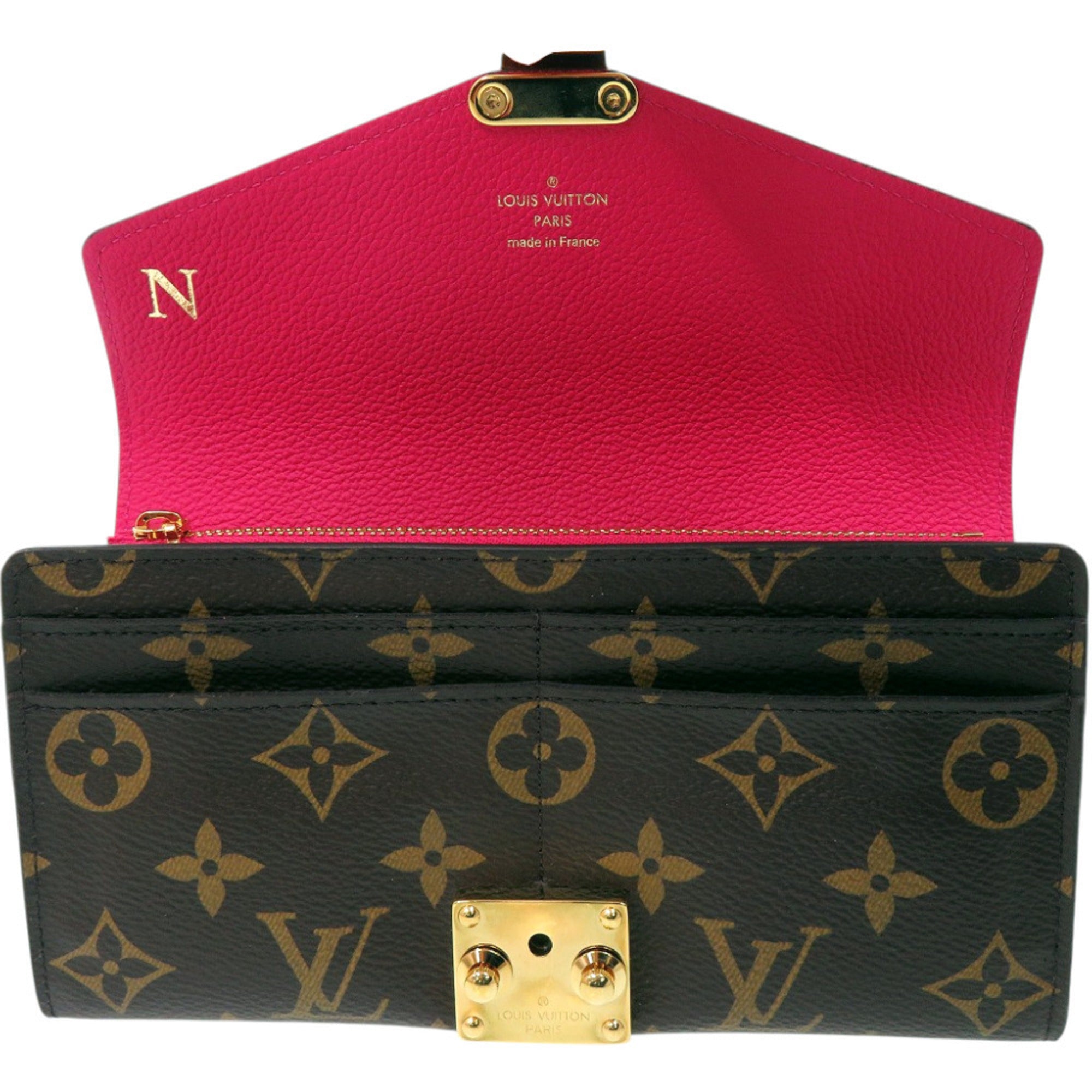 Louis Vuitton Brown Monogram Pink Monogram Long Wallet (Bi-Fold) (Pre-Owned)