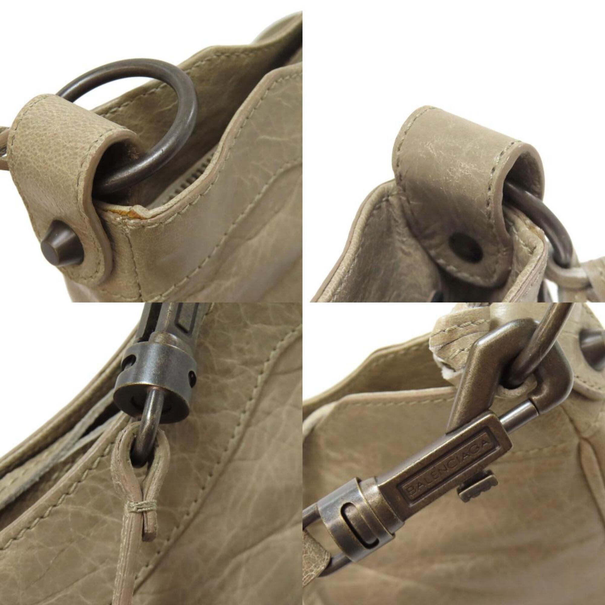 Balenciaga Hip Grayish Leather Shoulder Bag (Pre-Owned)